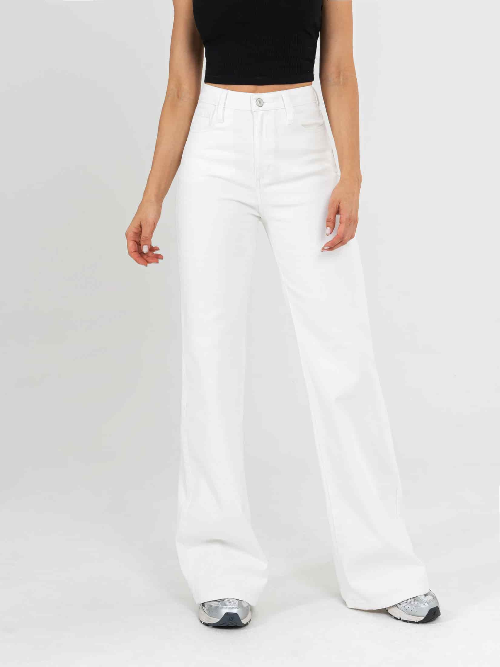 Ref: 0620612 Pantalón palazzo stretch, tiro alto, tono ivory, diseño cinco bolsillos - miniatura 4