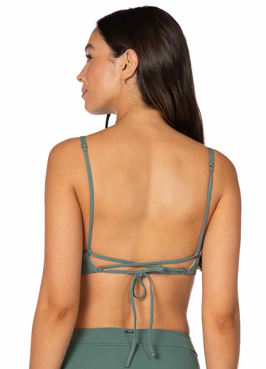 Maaji Eucalyptus Green Parade Long Line Triangle Bikini Top - miniatura 4