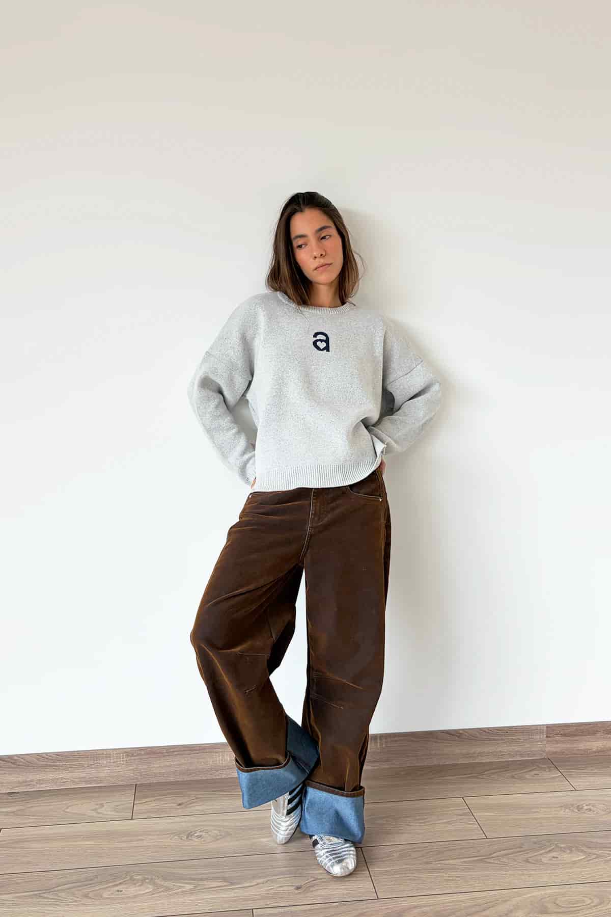 MONOGRAM SWEATER HEATHER GREY - miniatura 4