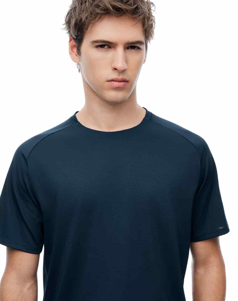 Camiseta deportiva control humedad azul hombre - miniatura 3