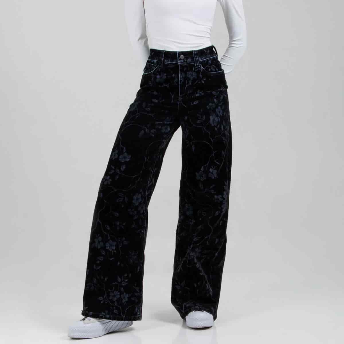 Pantalón Wide Leg Ax-3106 Negro Licrado - miniatura 2