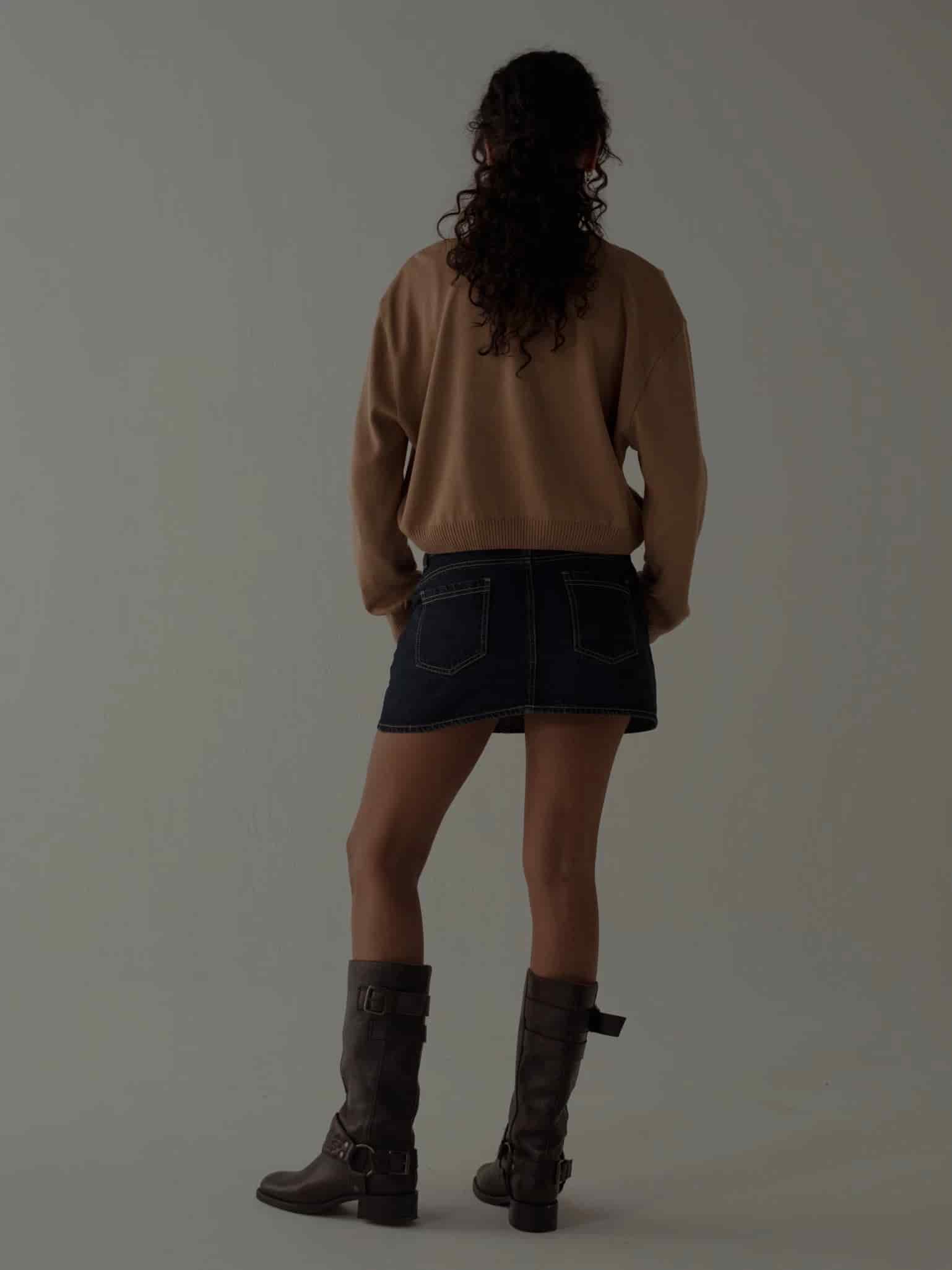 ONE HALF V-NECK KNIT SWEATER - SEPIA - miniatura 5