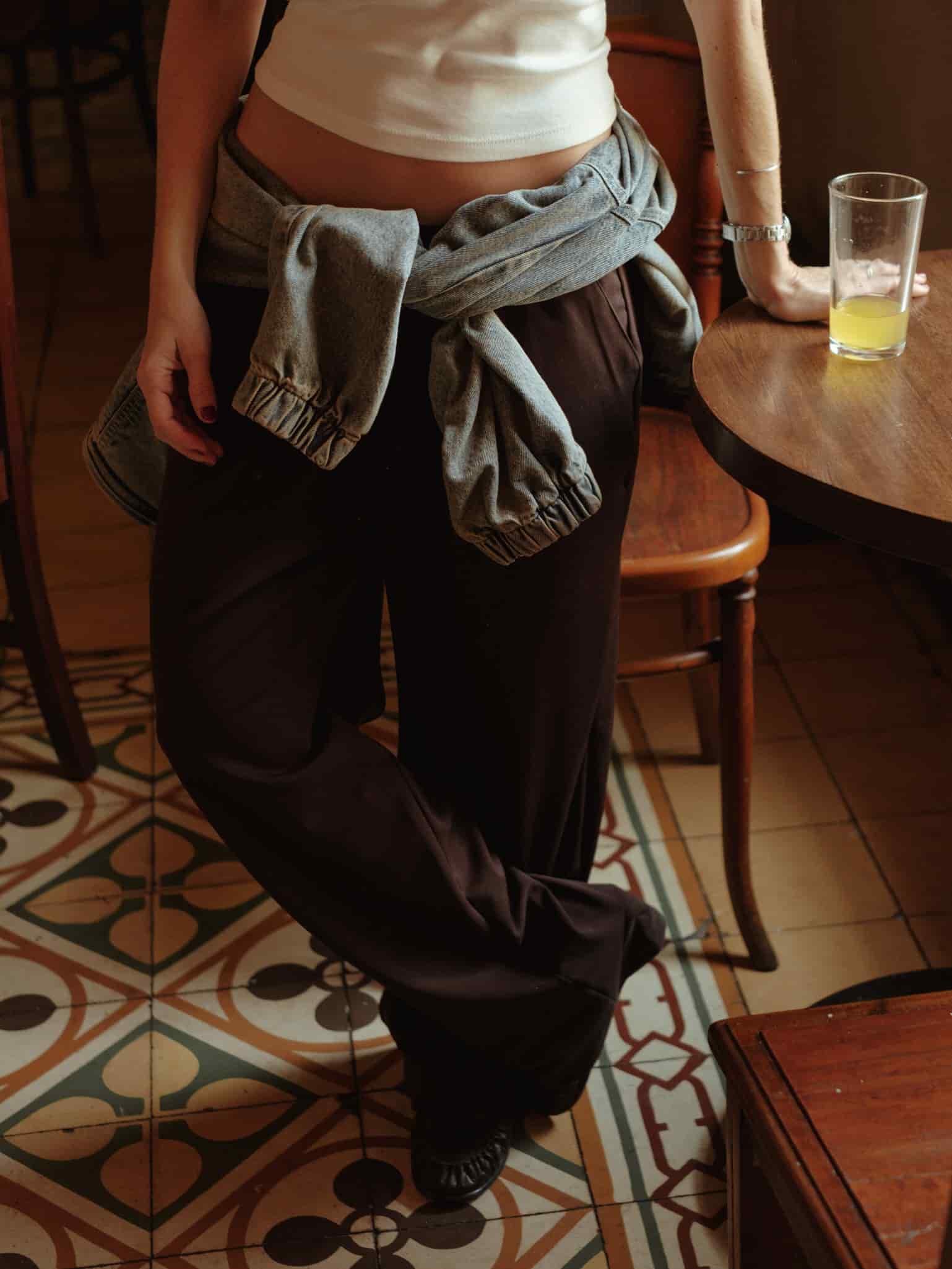 WIDE LEG BAND PANT - ESPRESSO - miniatura 3