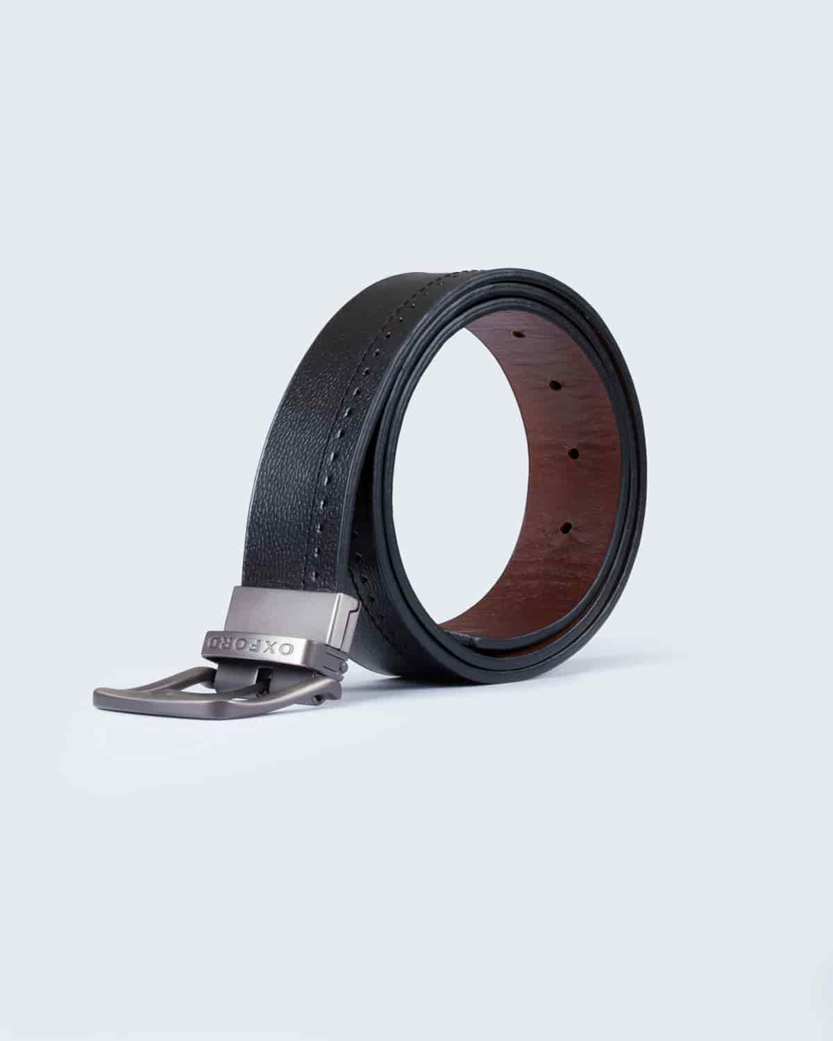 Cinturon doble faz negro para hombre - miniatura 1