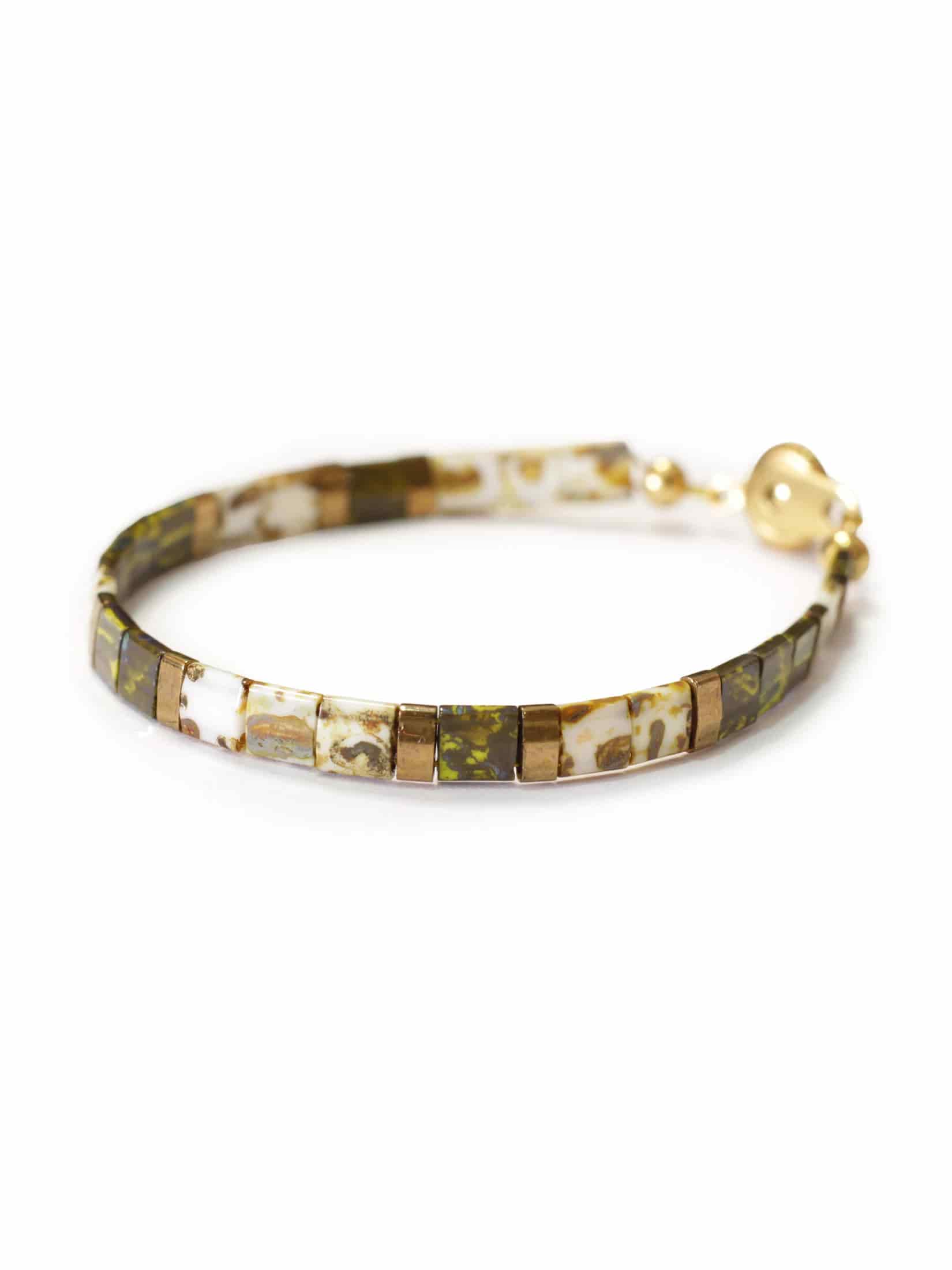 Brazalete Miyuki Tila Marmol Negro 5mm - miniatura 3