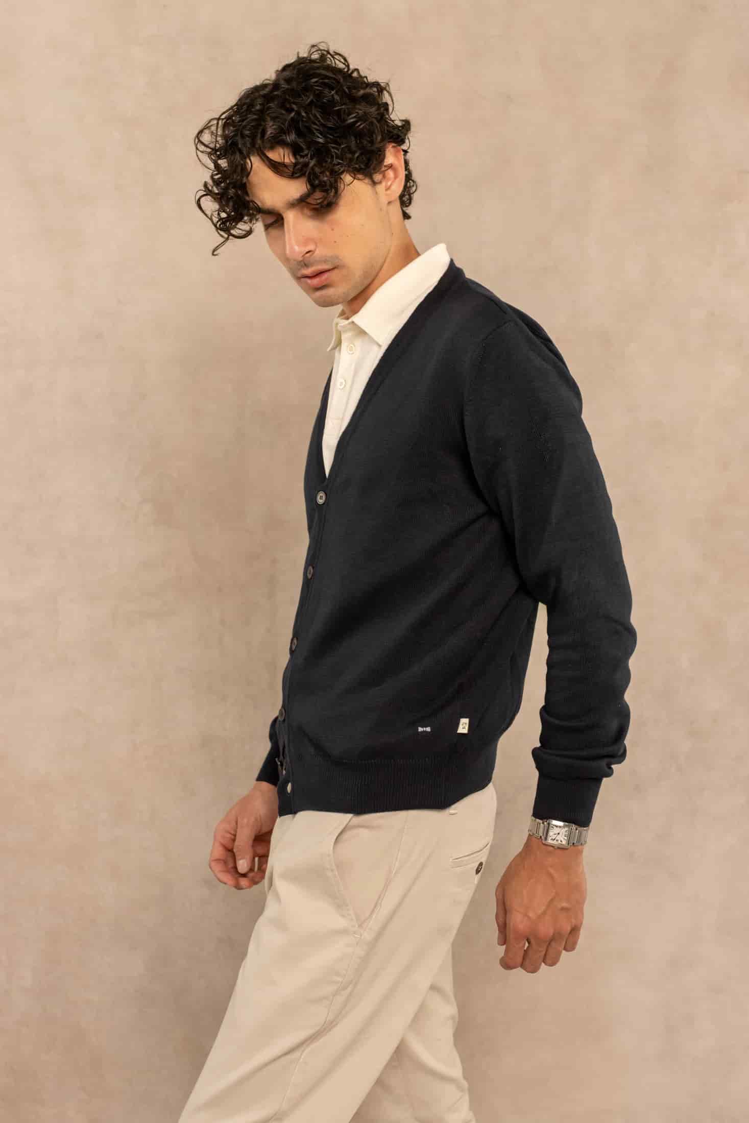 Cardigan Tejido Azul Oscuro - miniatura 4
