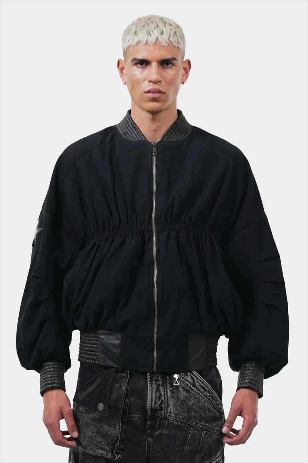 VENENO CHAQUETA DENIM CUERO BOMBER - miniatura 1