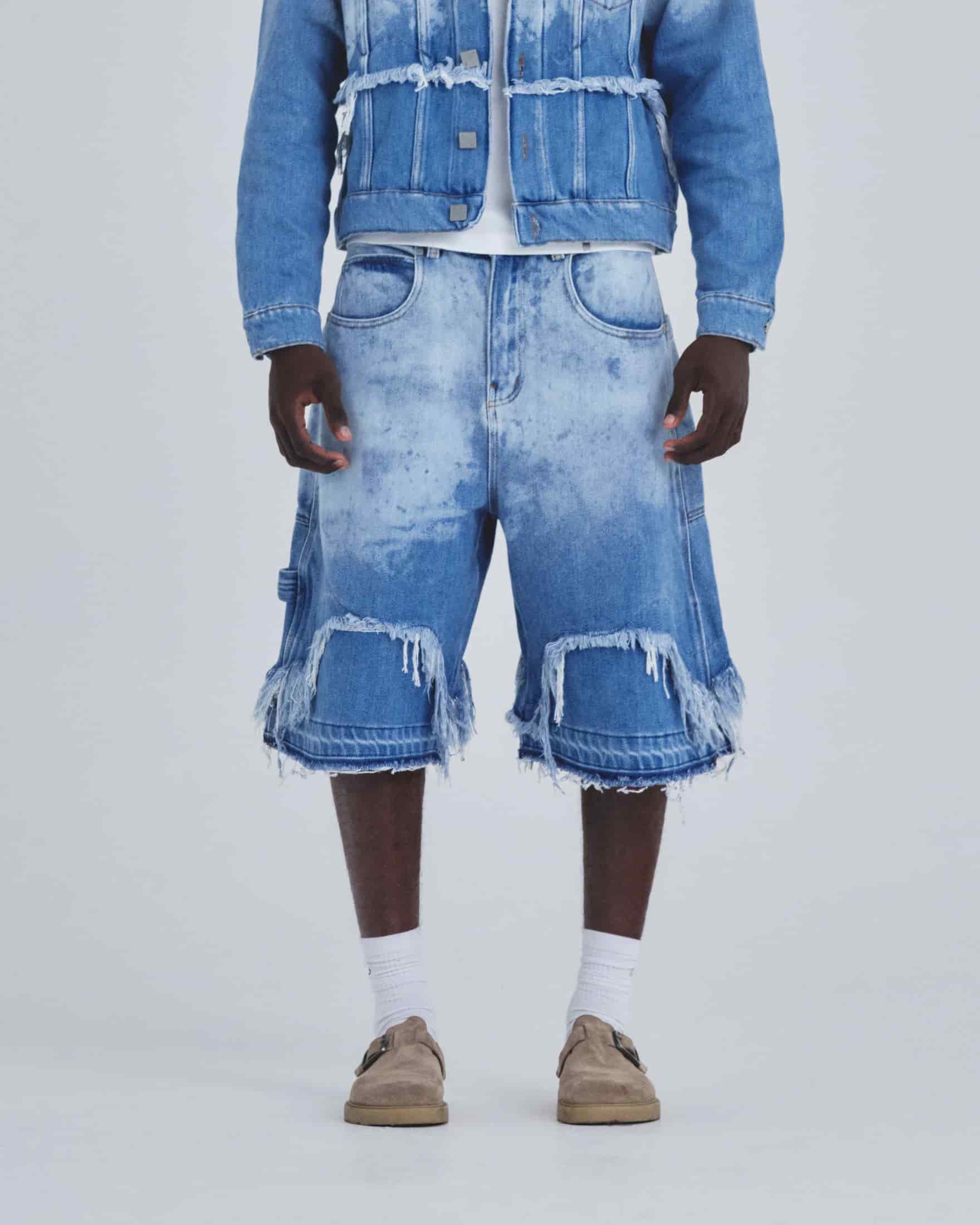 Holy State UNDRGLD Double Destroyed Jorts Blue - miniatura 2