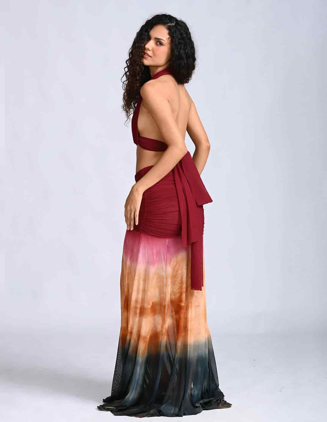 Outfit: Tira Hydra Mix, Panty Galaxy & Falda Voizz Burgundy + Ochre + Blue - miniatura 2