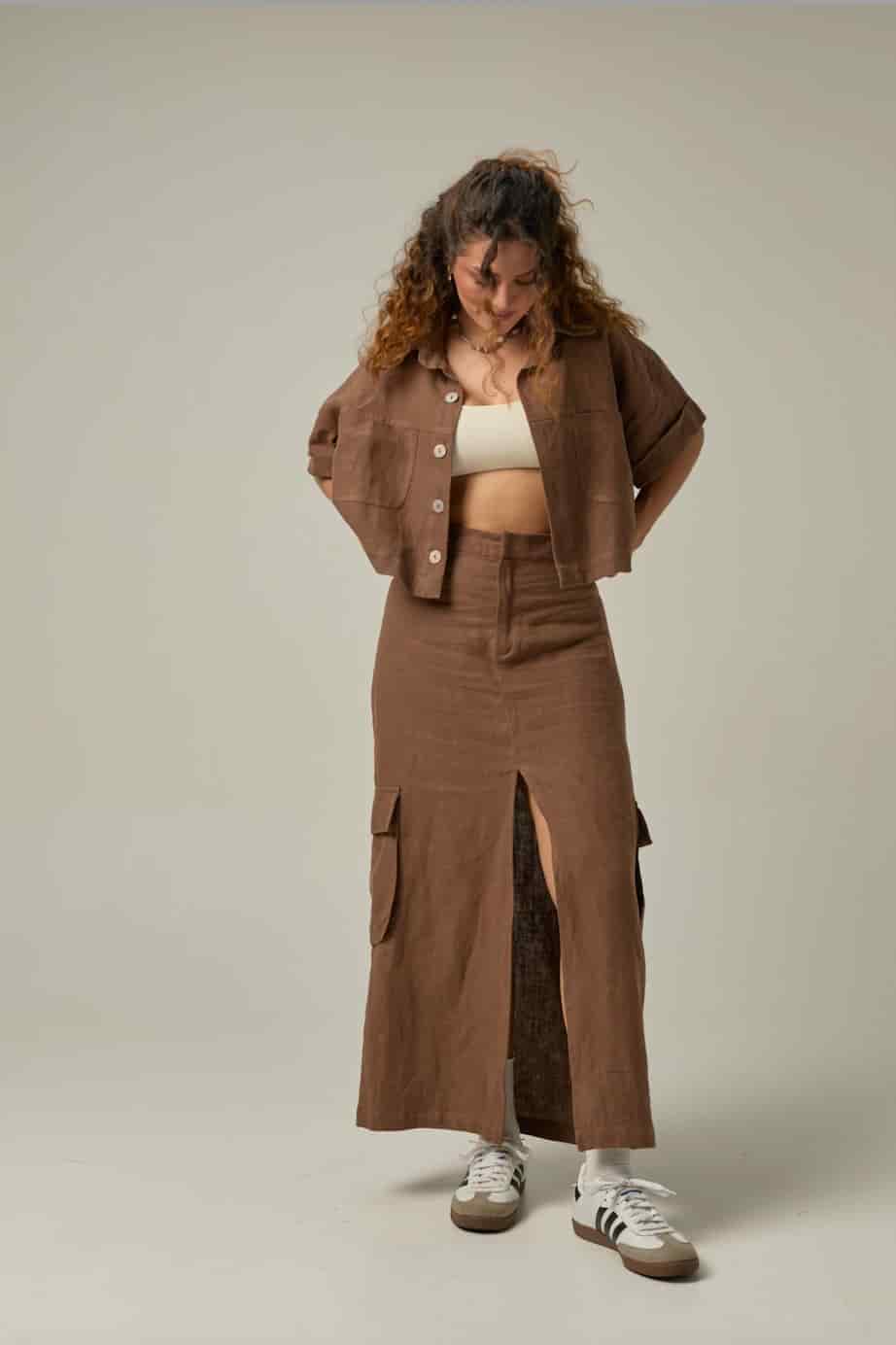 Camisa Rise de lino | Café - miniatura 6