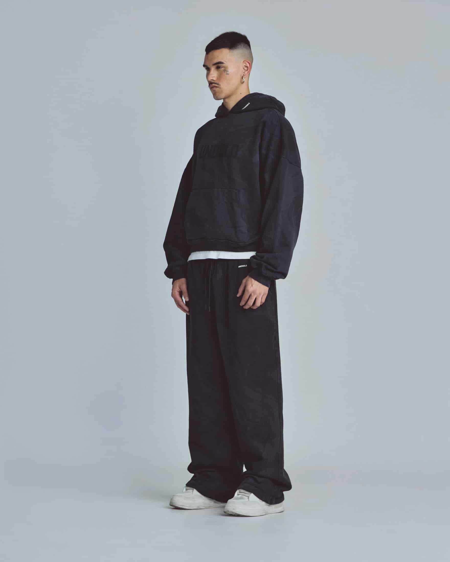 Basics UNDGLD Boxy Hoodie Oiled Black - miniatura 5