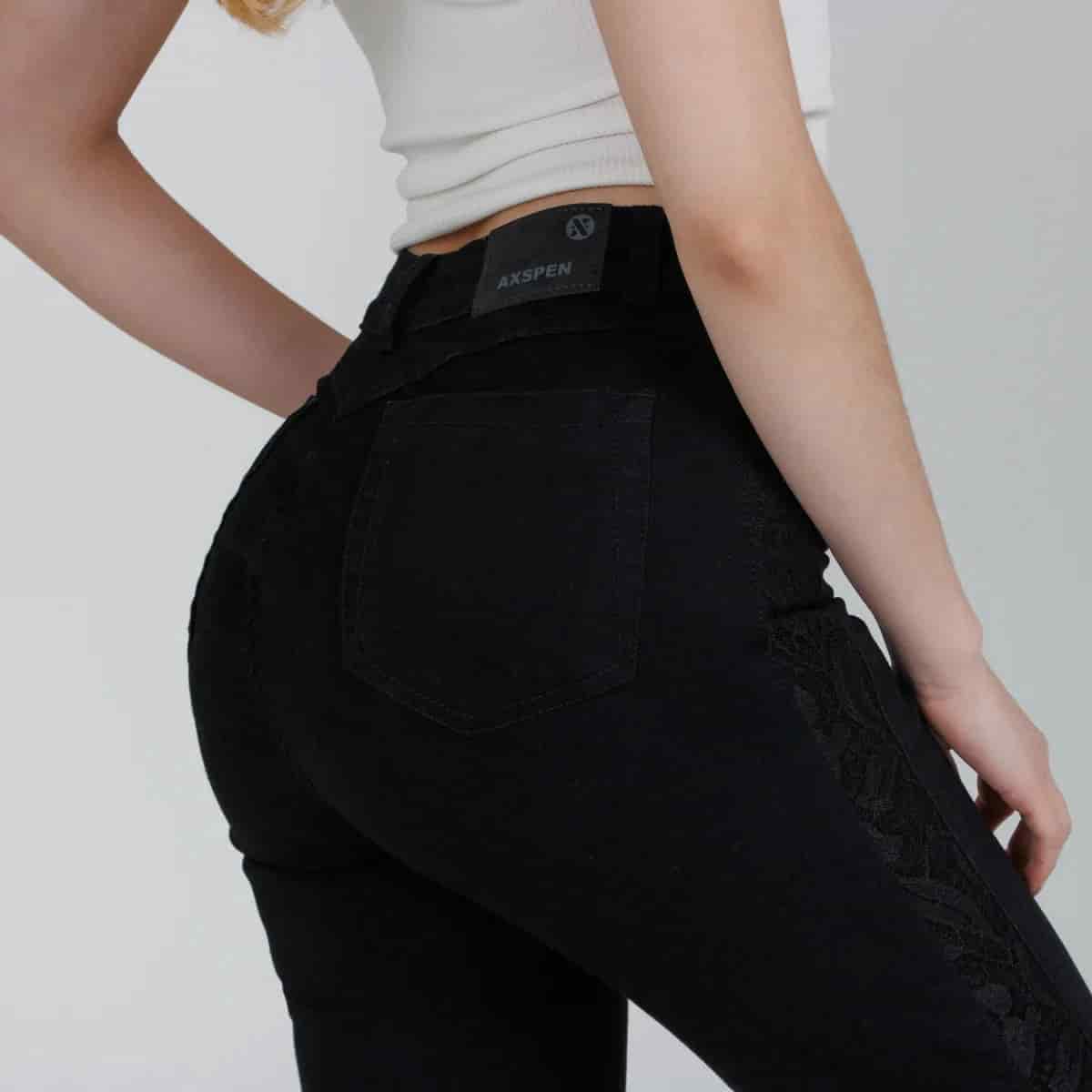 Jean Flare Negro Ox-3017 LIcrado - miniatura 2