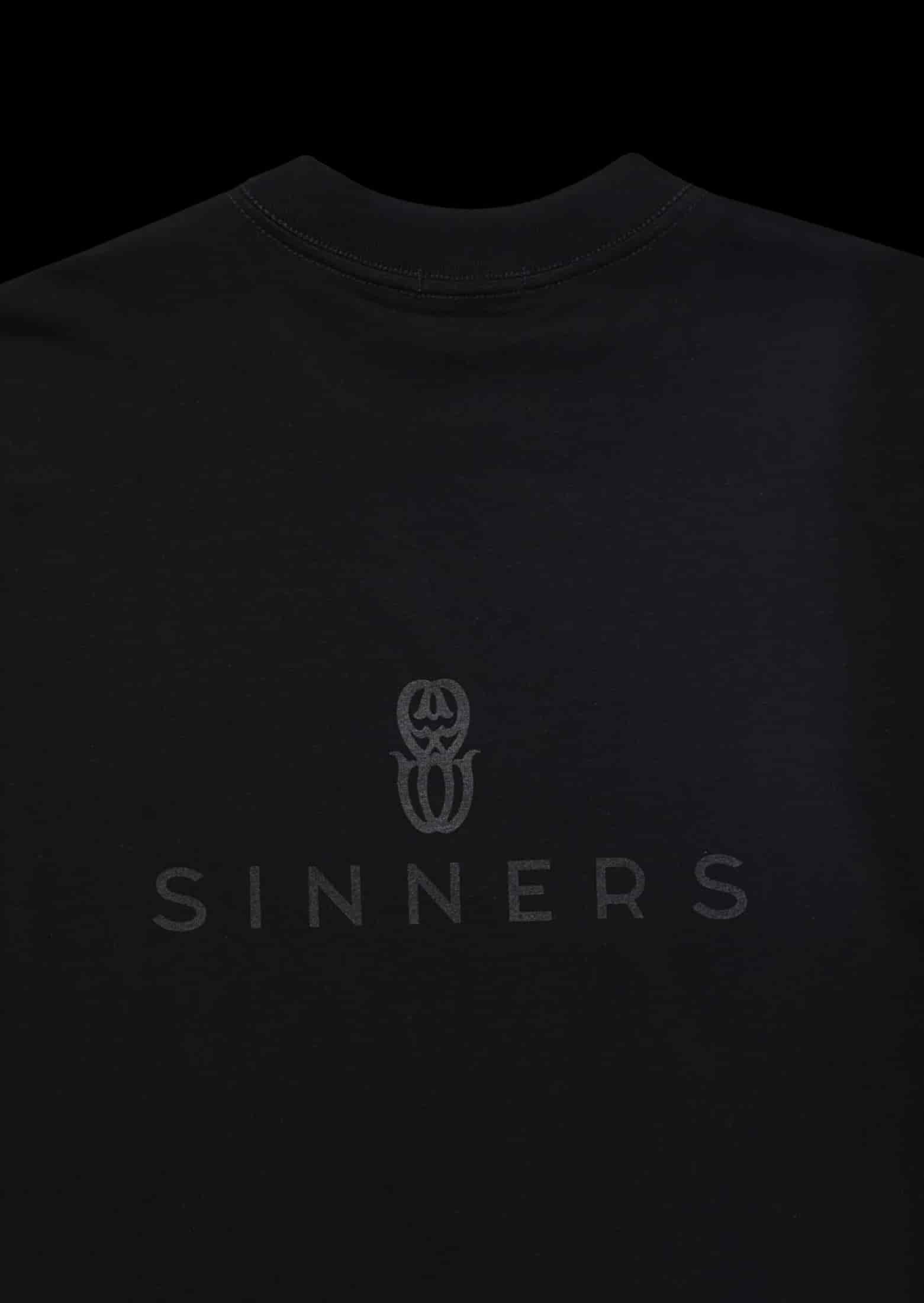 RHINESTONE LOGO BLACK T-SHIRT - miniatura 3