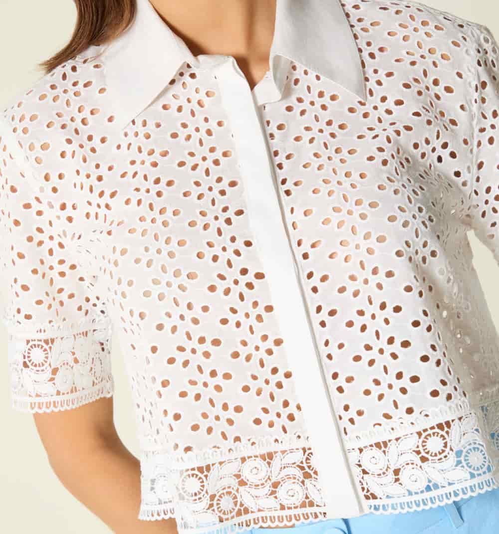 Blusa manga corta encajes - miniatura 3