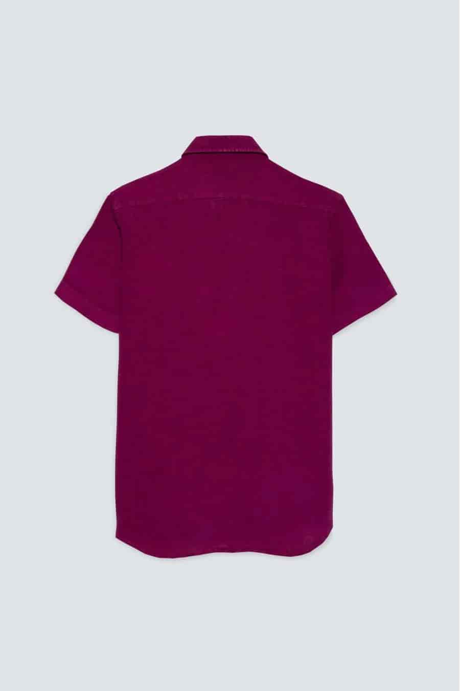 men’s linen shirt fuxia mc basic - miniatura 3