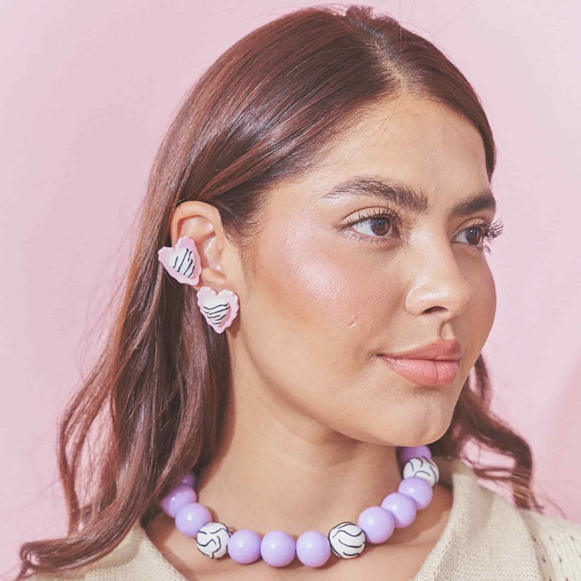 Aretes Corazón Rayado Mix Mini - miniatura 2
