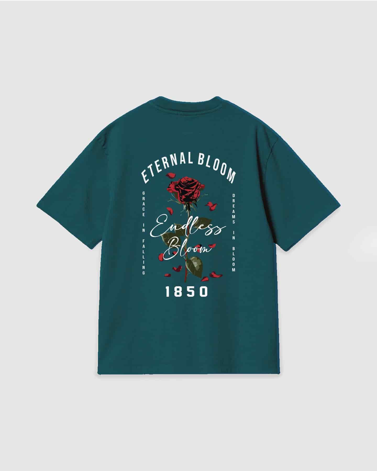 Oversized T Shirt Eternal Bloom Dark Green - miniatura 1
