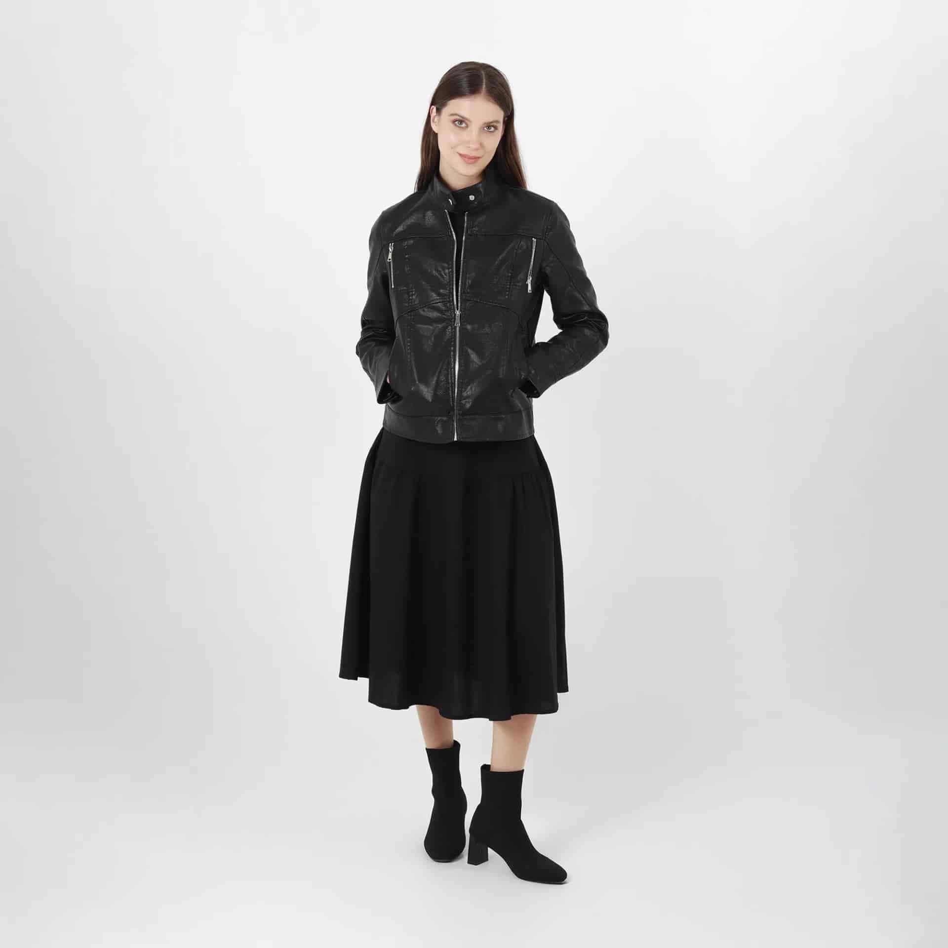 Chaqueta biker en cuero sintético - miniatura 4