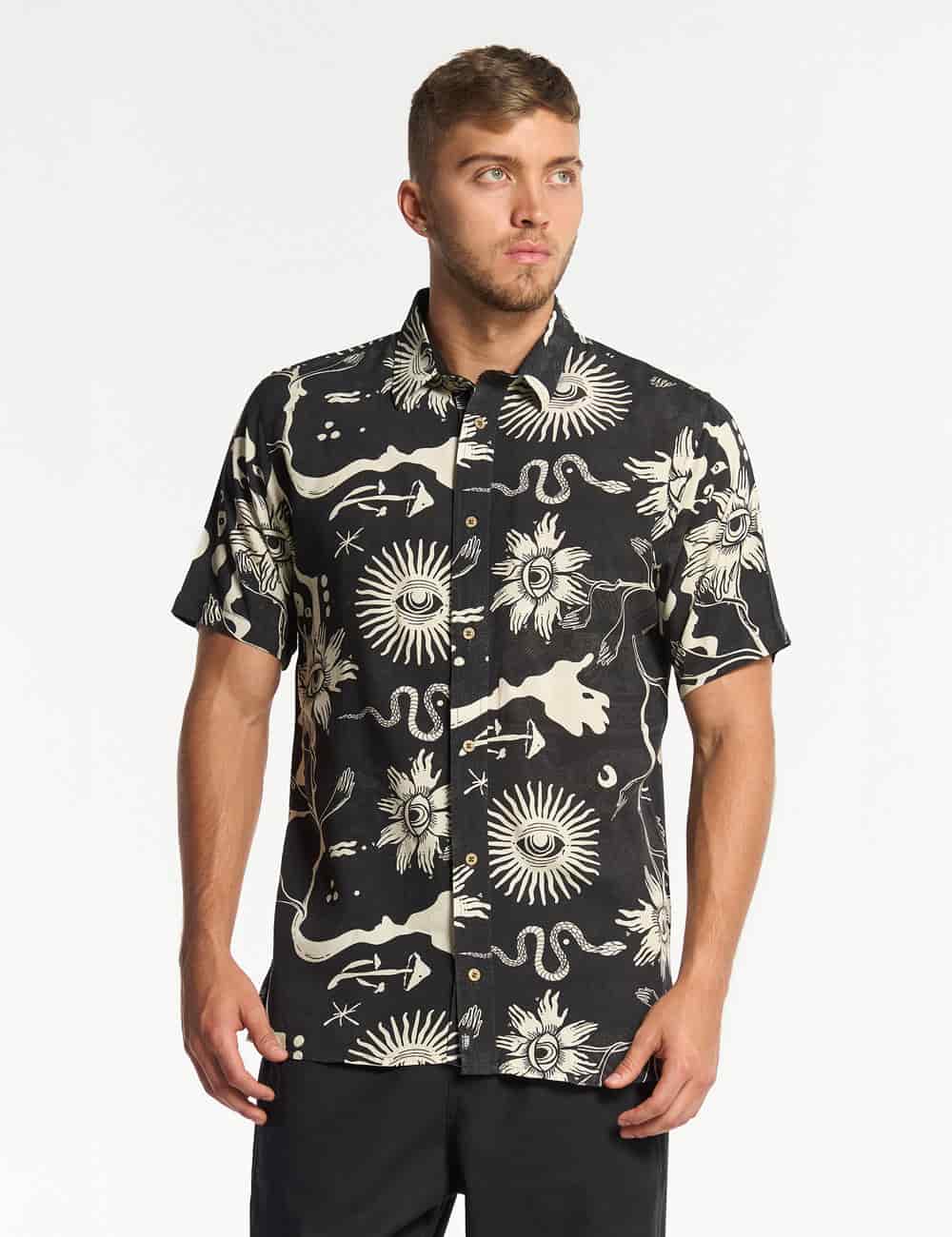 Camisa Regular Fit Chacras  negro + crudo Hombre - miniatura 2