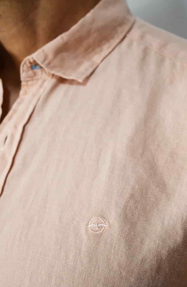 Camisa manga larga Lino Salmón para Hombre - miniatura 2