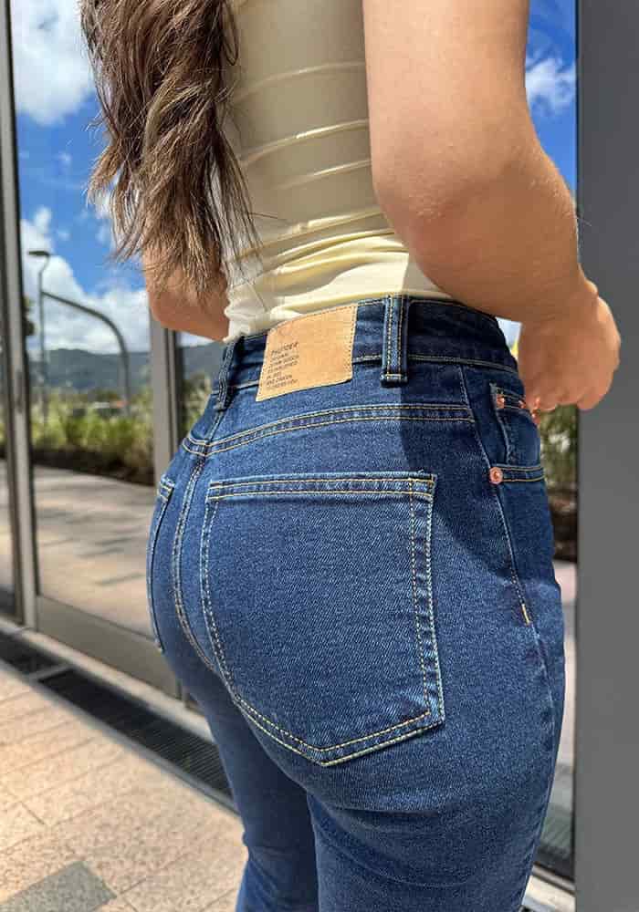 Mom Slim Fit Confort Azul Oscuro para Mujer - miniatura 5