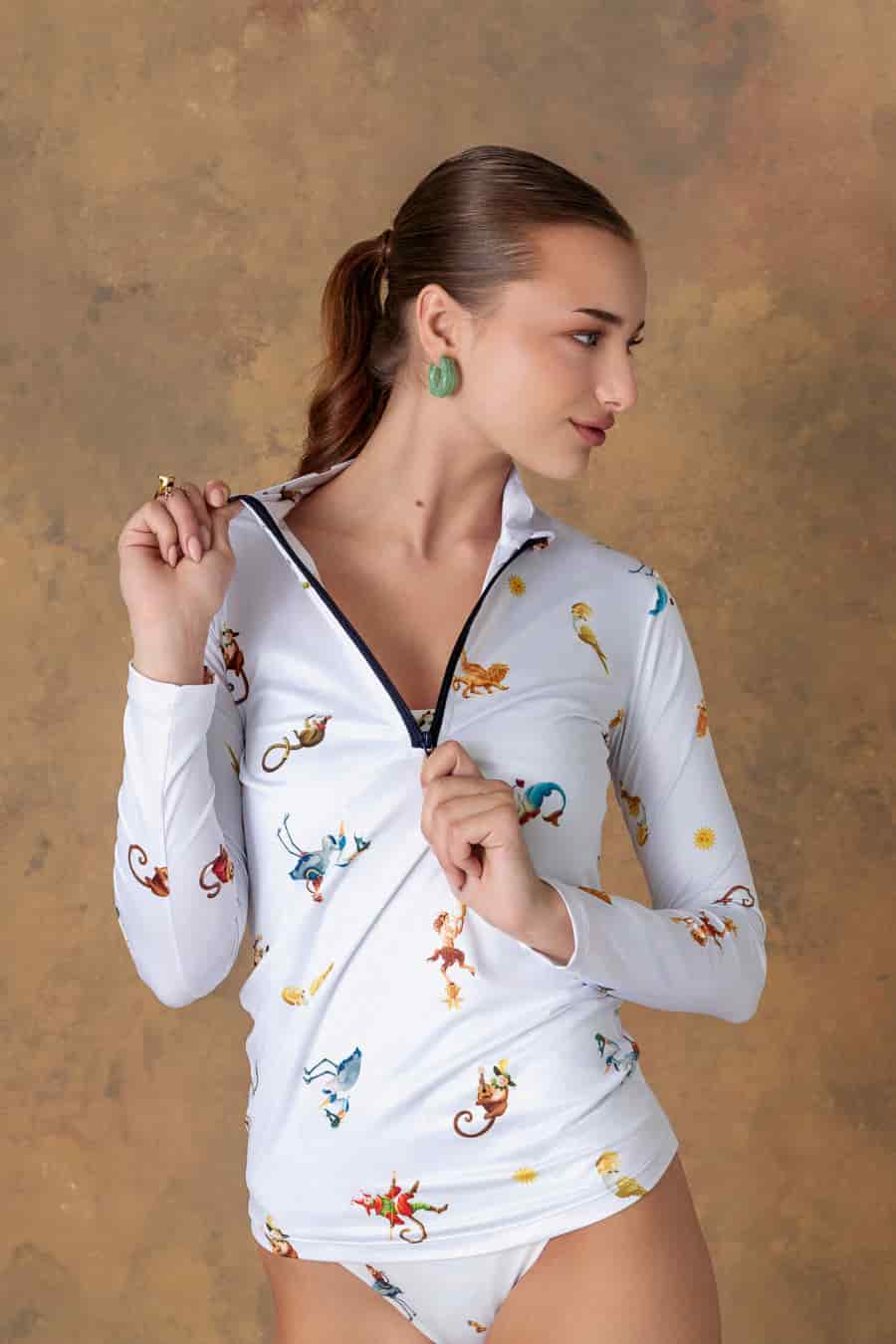 Women's beach shirt panteon white - miniatura 6