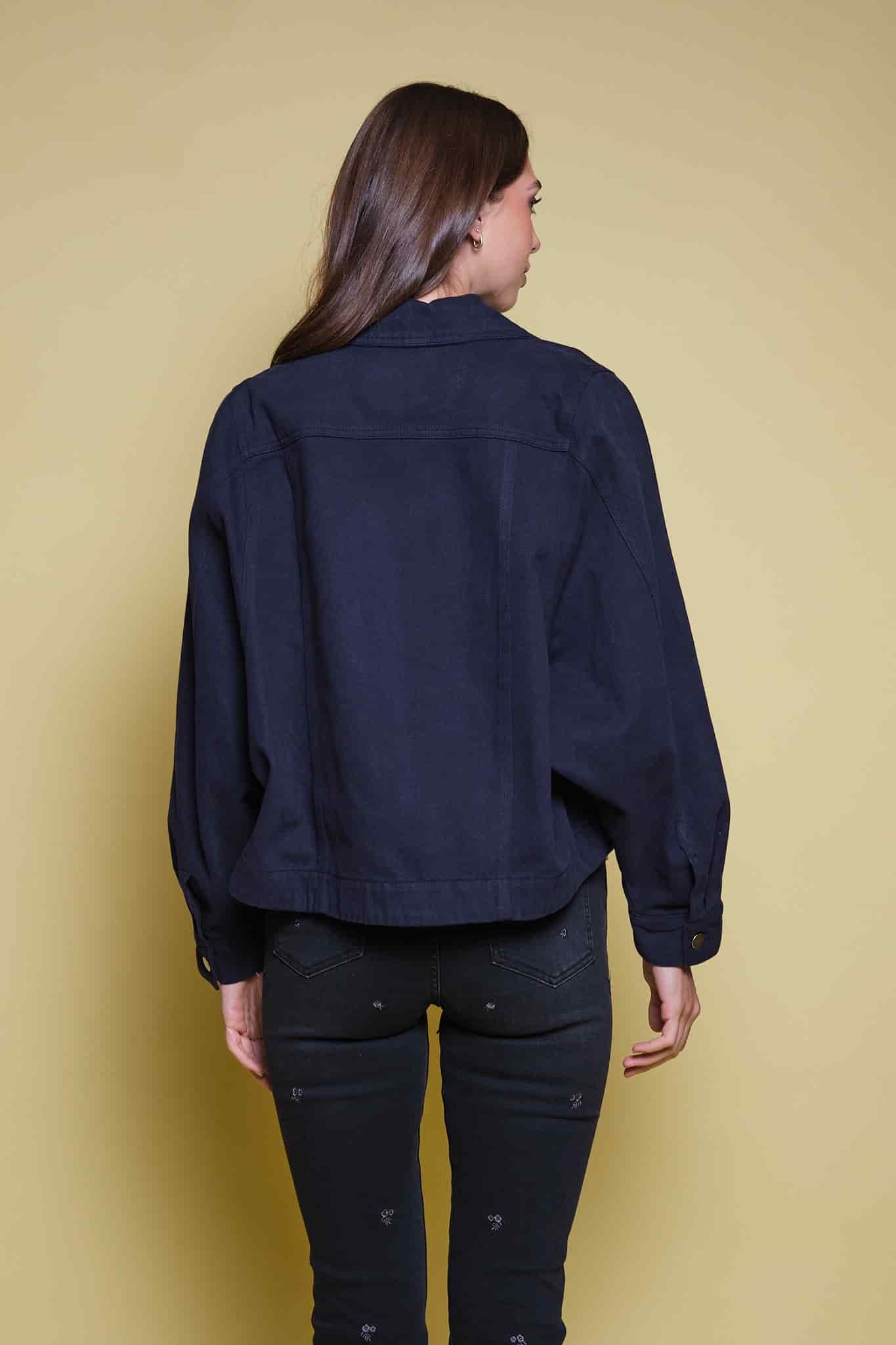 CHAQUETA DRIL AZUL OSCURO BORDADO PAISLEY - miniatura 5