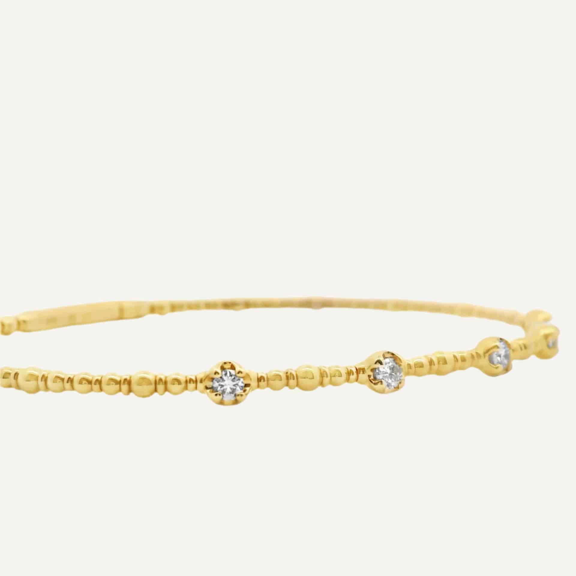 Pulsera Bangle dots cinco biseles uña 14K - miniatura 3