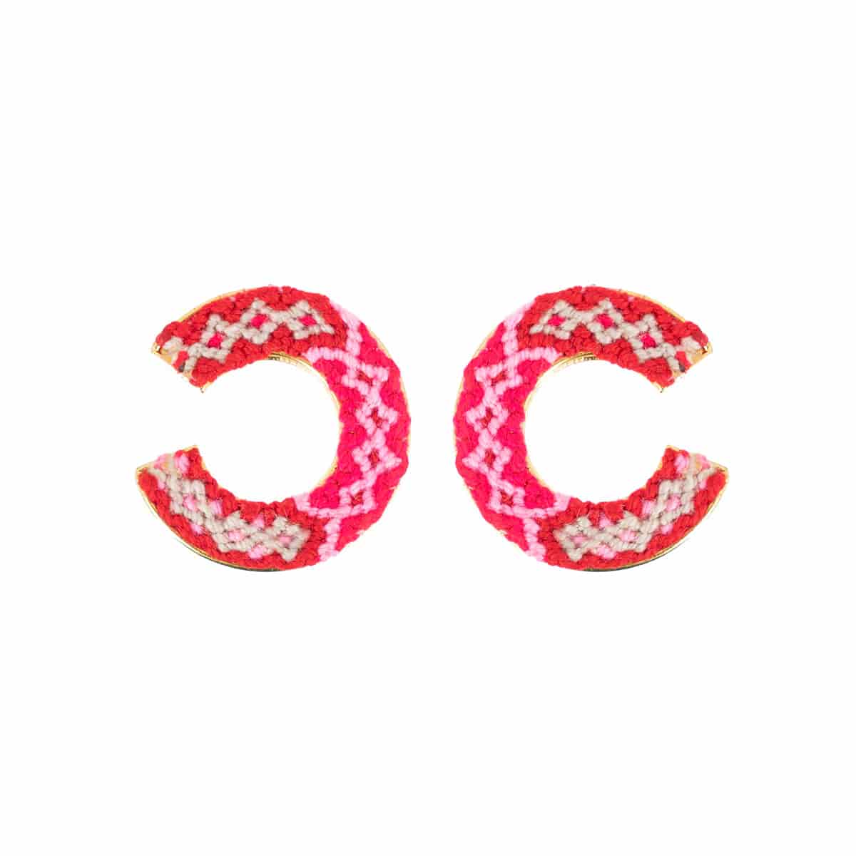 Wayuu Jolotsü  Earrings - Red - miniatura 1