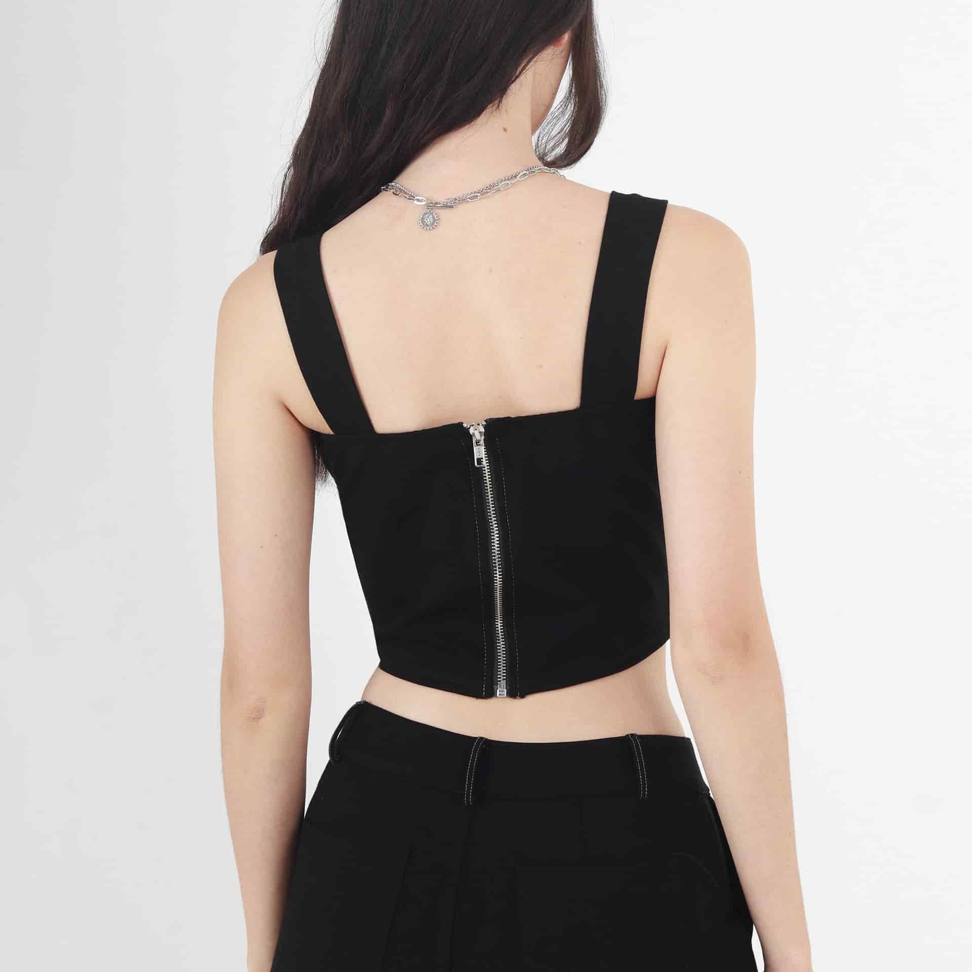 Blusa Cuello U Manga Tiras - miniatura 2