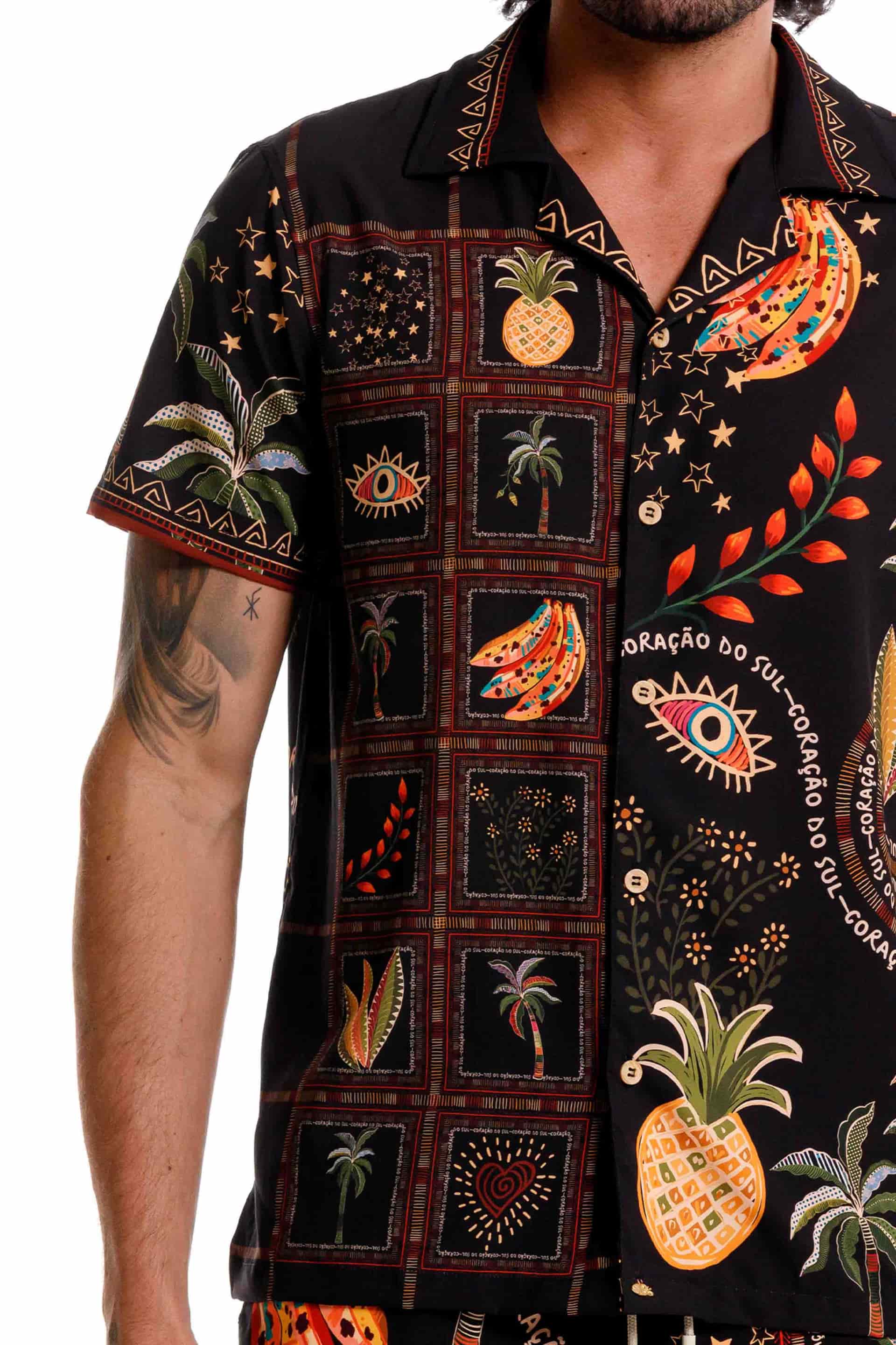 Camisa Playera Samba Negra - miniatura 2