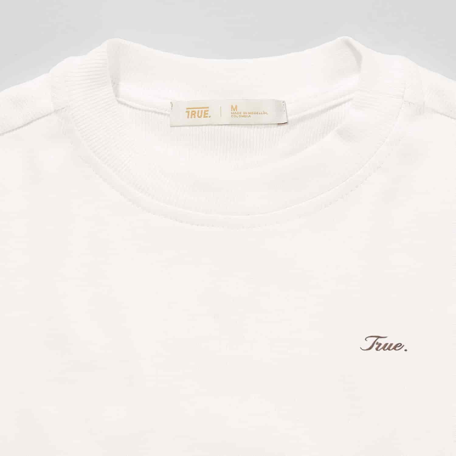 Signature Slim Ribbed Tee - Cream - miniatura 2