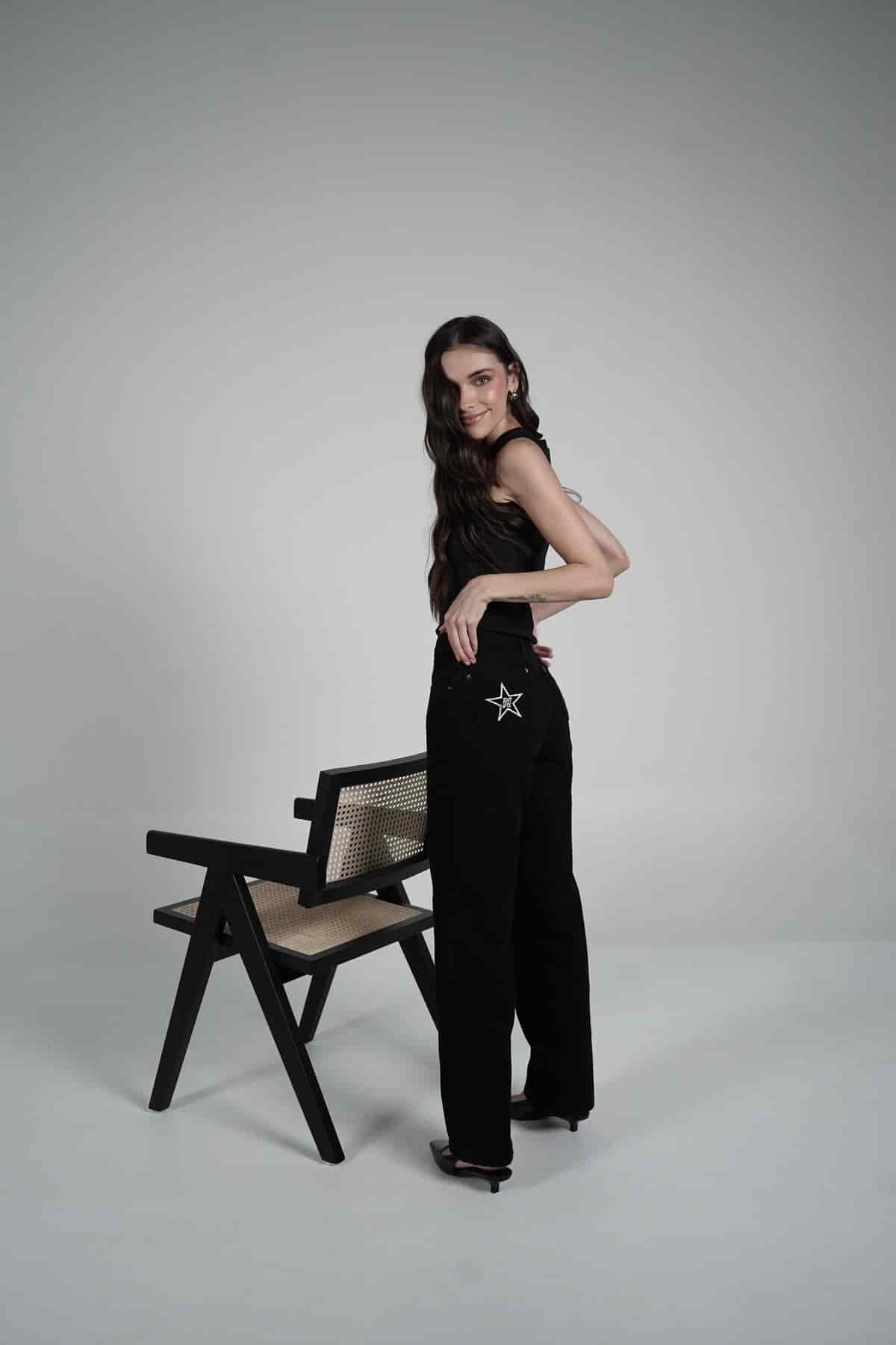 Double Star Black Jeans (Embroidered) - miniatura 5