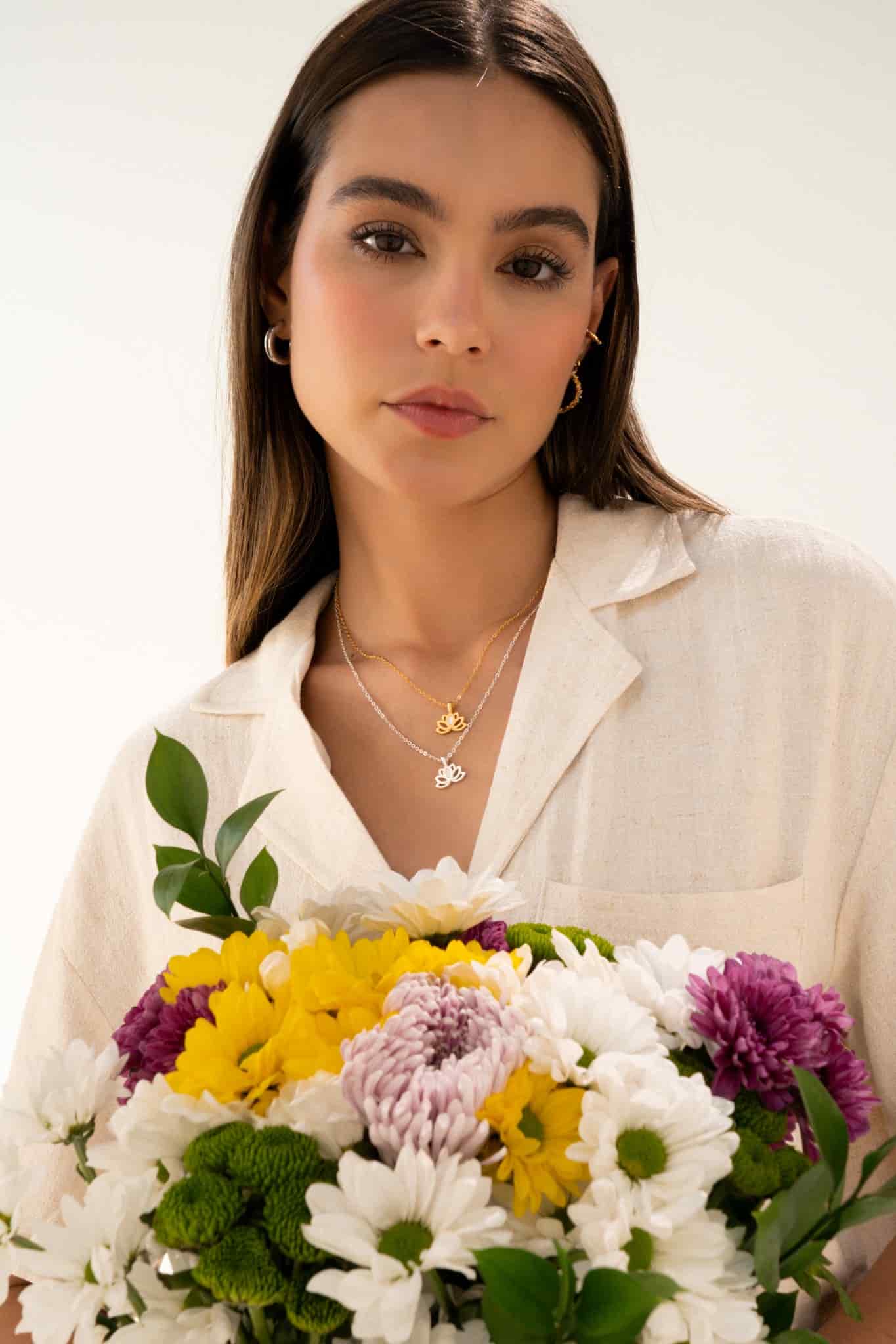 Collar Flor Lotto + Aretes - miniatura 4