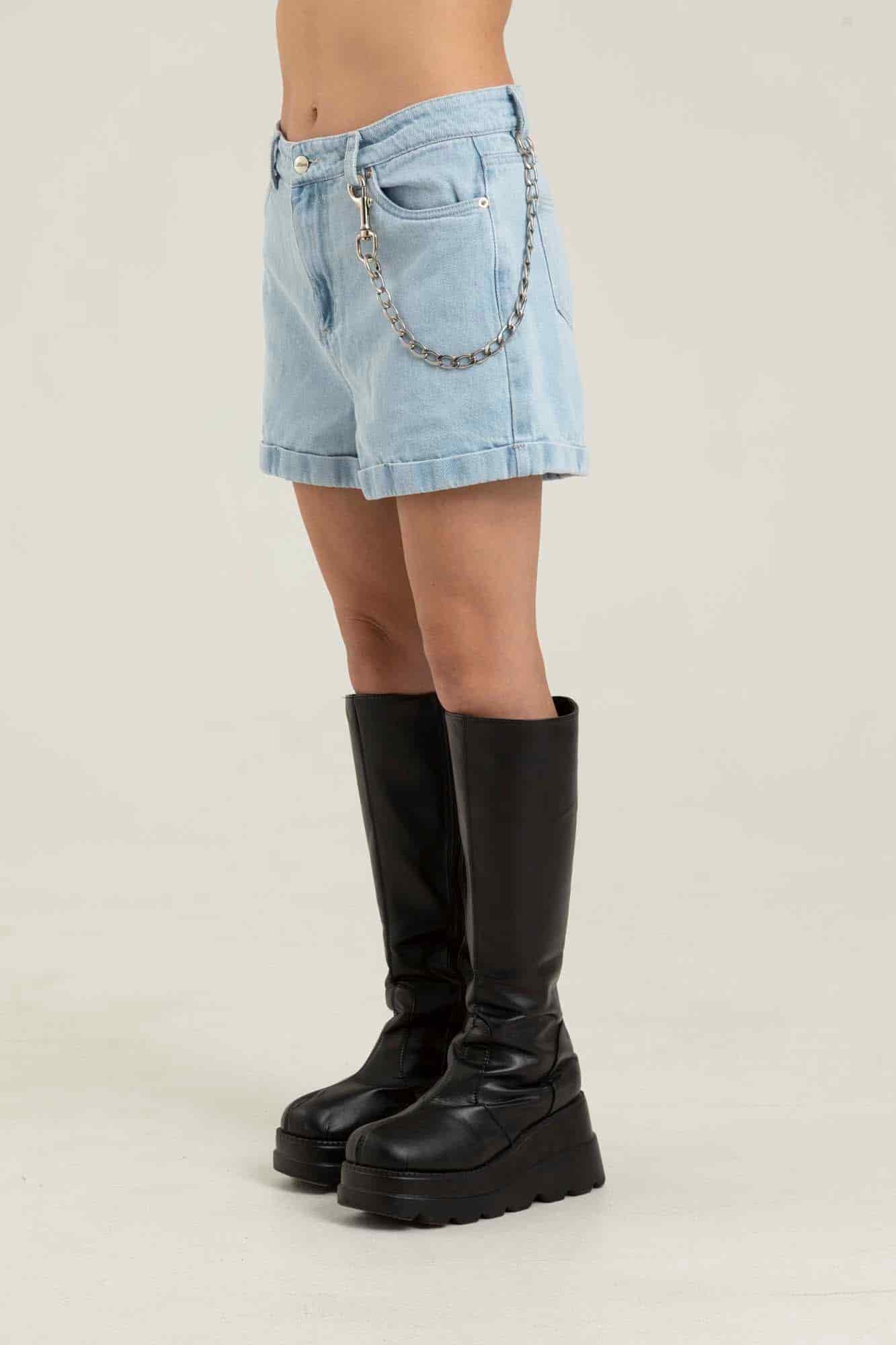 LIGHT WASH DENIM SHORT - miniatura 5