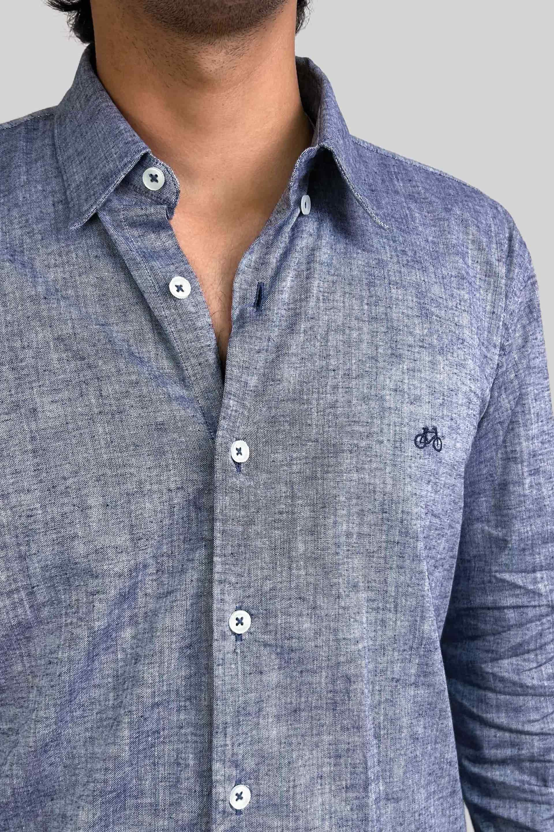 CAMISA LINO INDIGO - miniatura 2