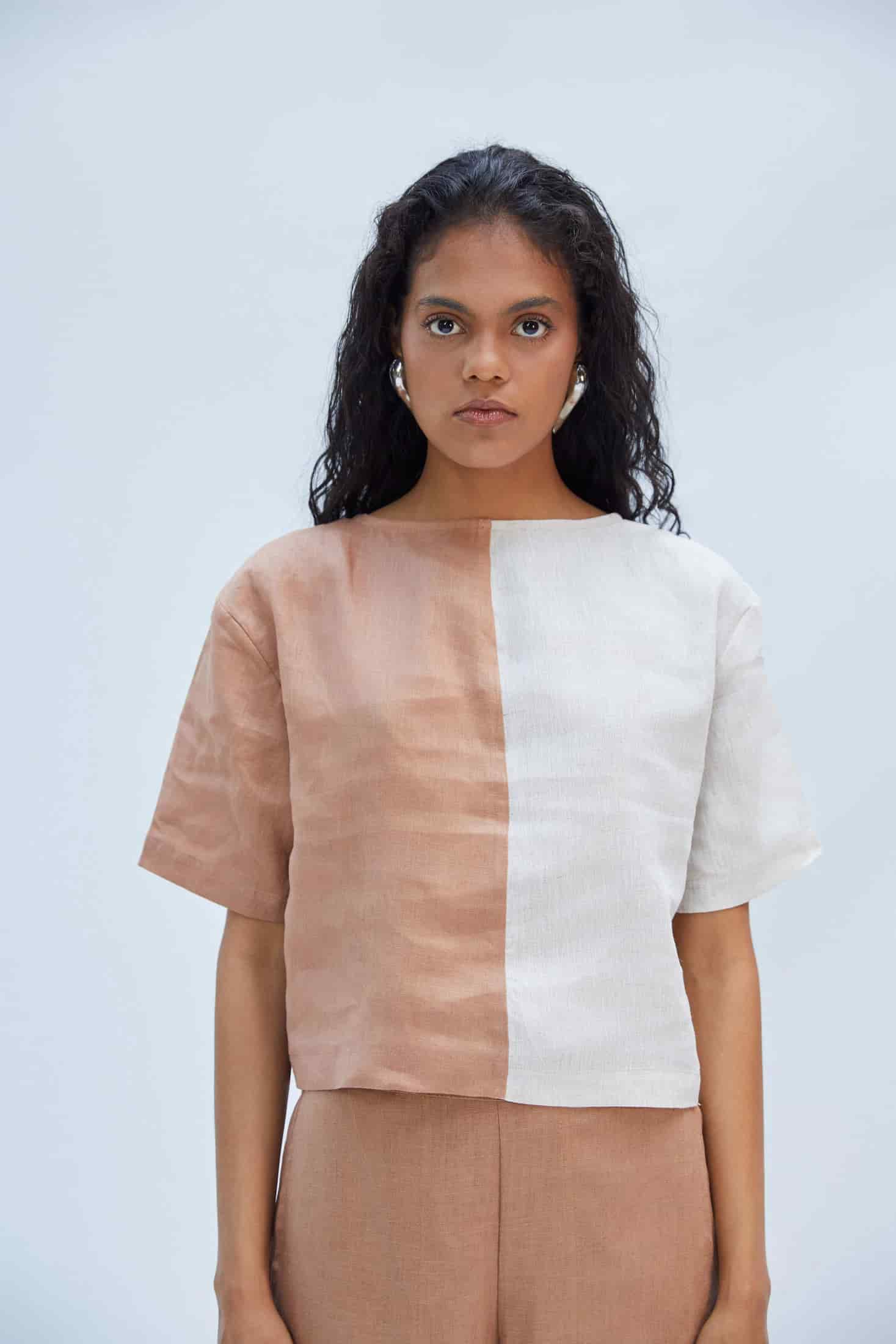 KAREN SHIRT NATURAL/MOCCA - miniatura 2