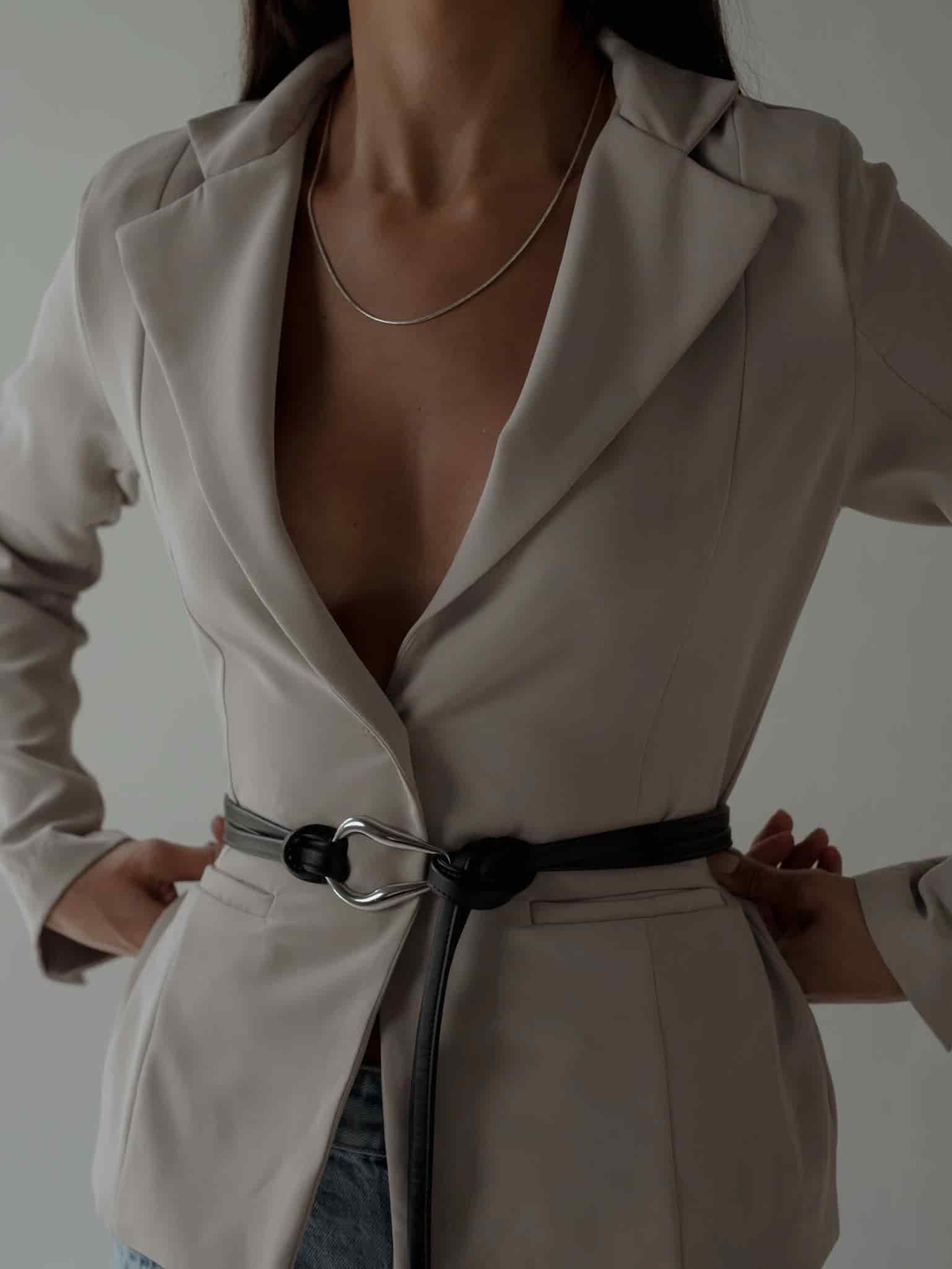 WAIST CLASSIC BLAZER - SAND - miniatura 3