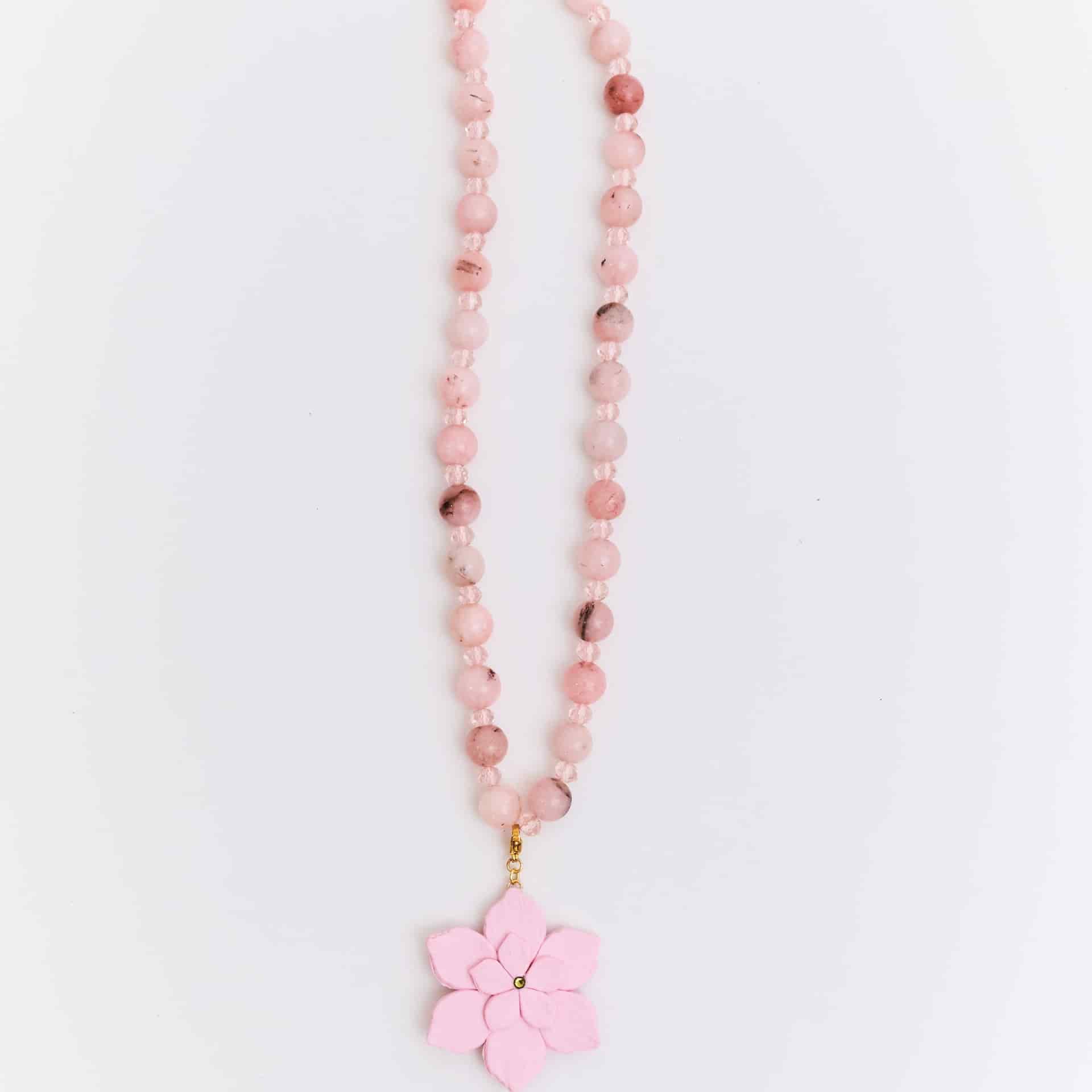Collar Flor de Ocobo Palo Rosa - miniatura 1