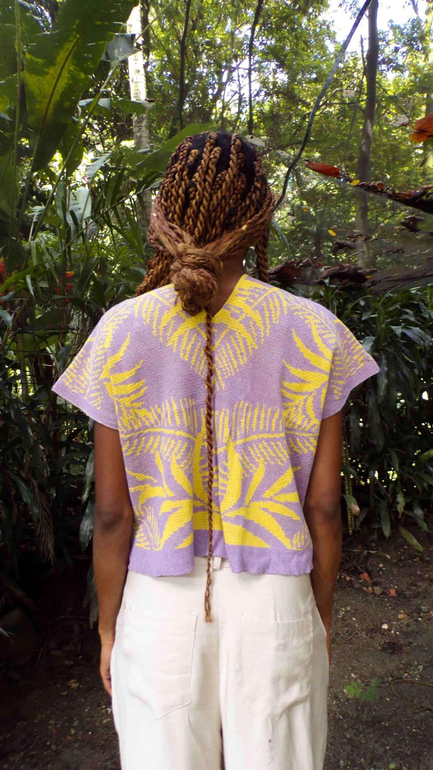 Blusa Palmas - lila y amarillo - miniatura 3