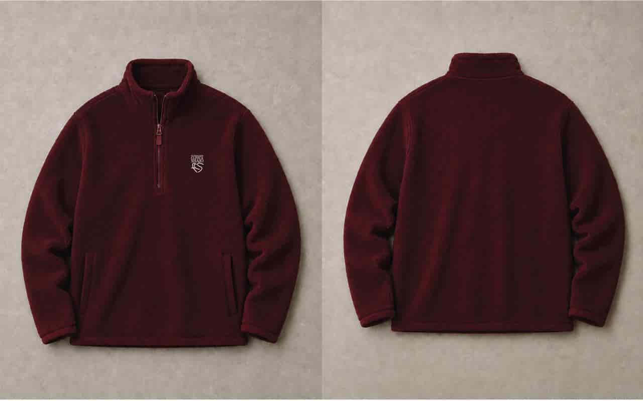 SACO FLEECE HALF ZIP VINOTINTO - SHAIO - miniatura 1
