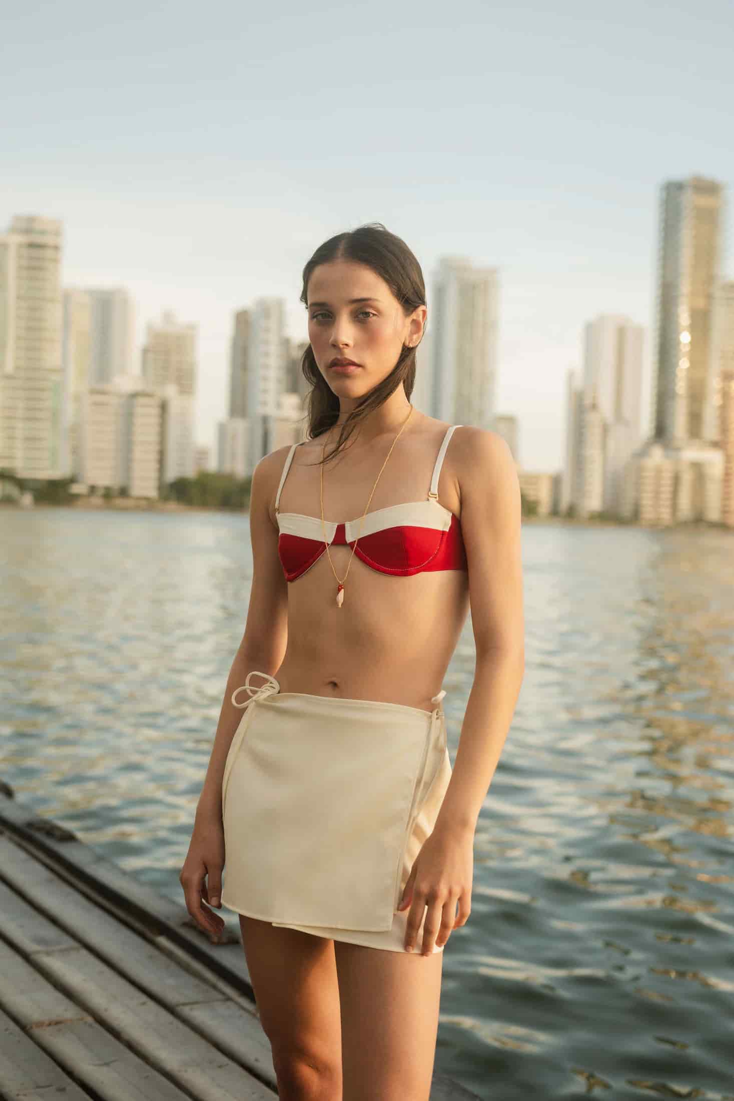 BELLA MINI SKIRT - IVORY - miniatura 4