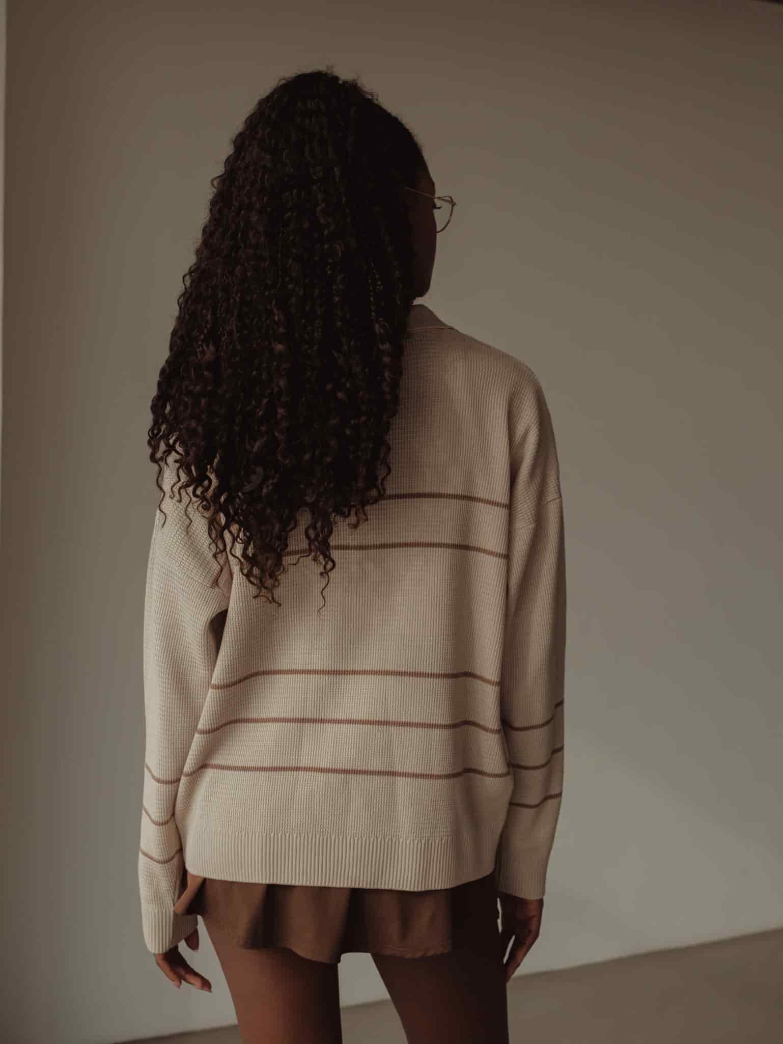 RUGBY KNIT SWEATER - NATURAL & SEPIA - miniatura 9