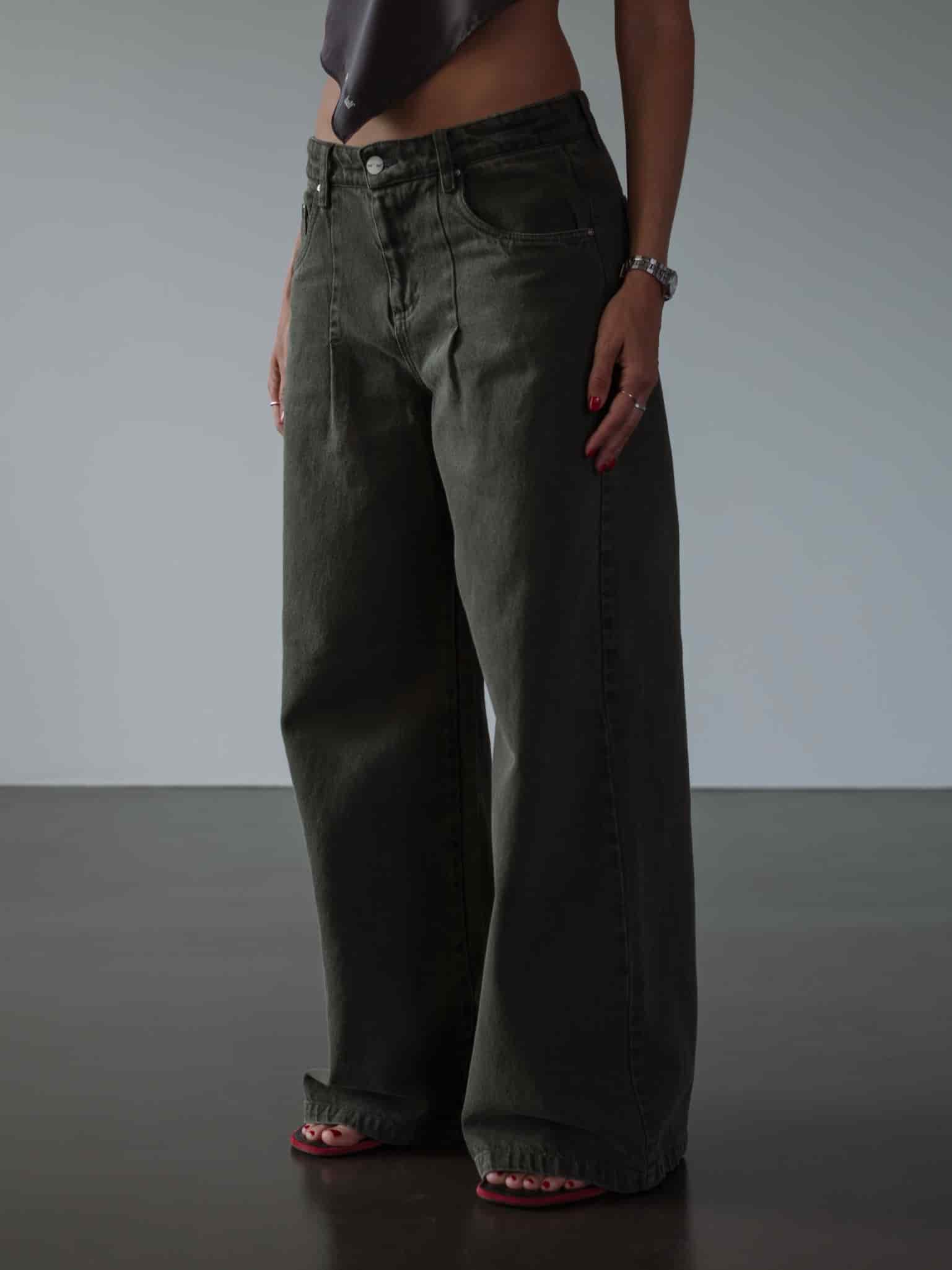 OVERSIZED BAGGY JEAN - OLIVE - miniatura 5
