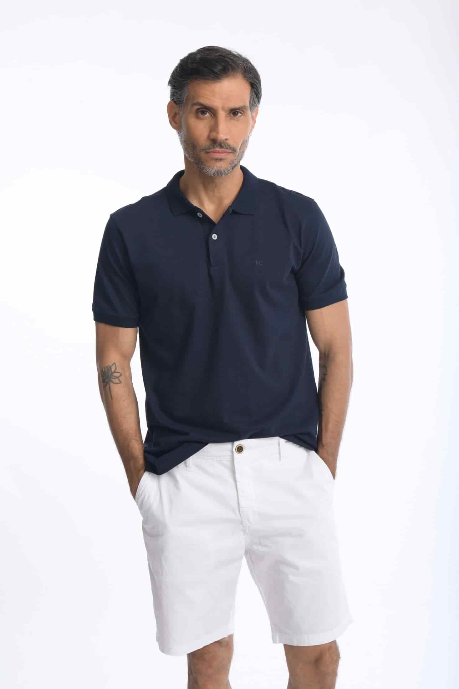 Camiseta Polo 100% Algodón Slim Azul Navy - miniatura 15