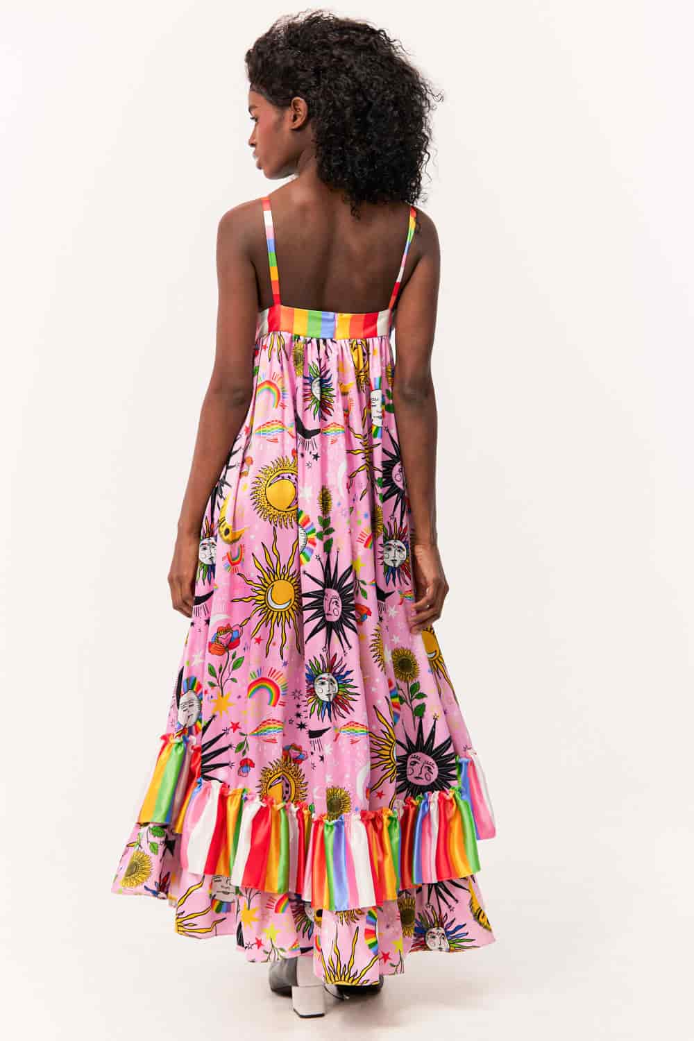 Vestido Merengue / Estampado Madre Luna, Padre Sol Negro - miniatura 4