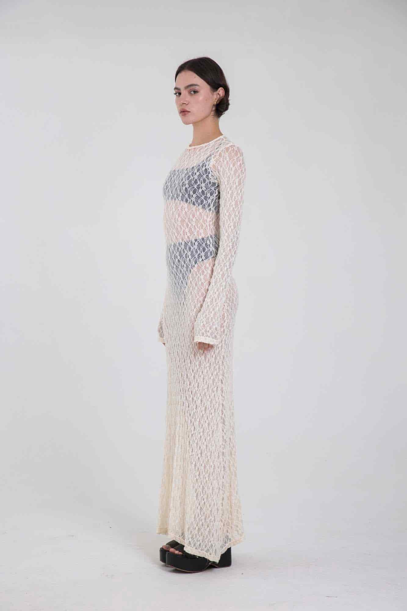 SERENA MARFIL LACE DRESS - miniatura 5