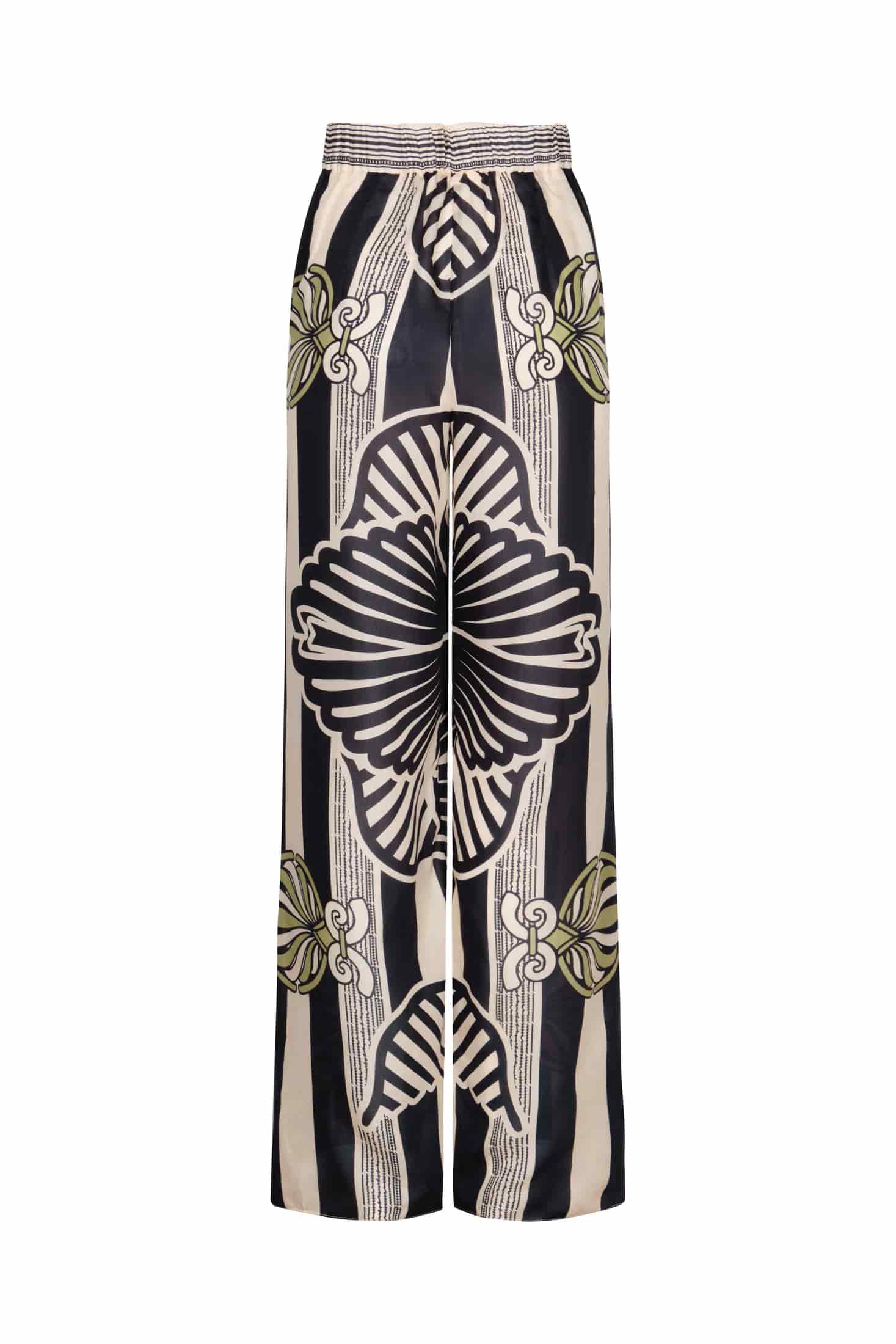 Joao Cotton Silk Pants / Navy Ornament Stripes - miniatura 3