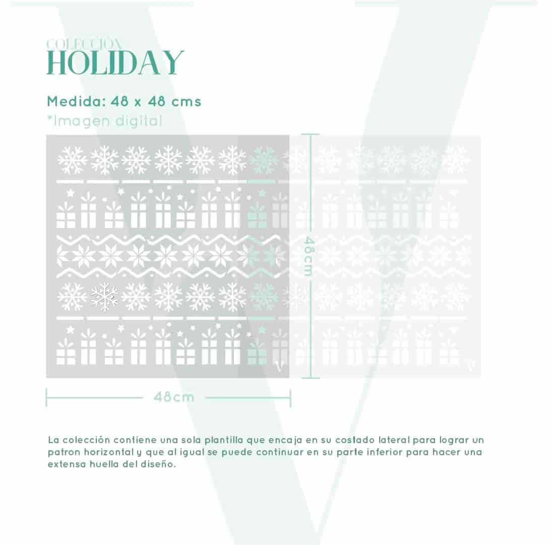 Plantillas para pintar, Vamarú Stencils, Colección Holiday 48x48cm, 1und - miniatura 2