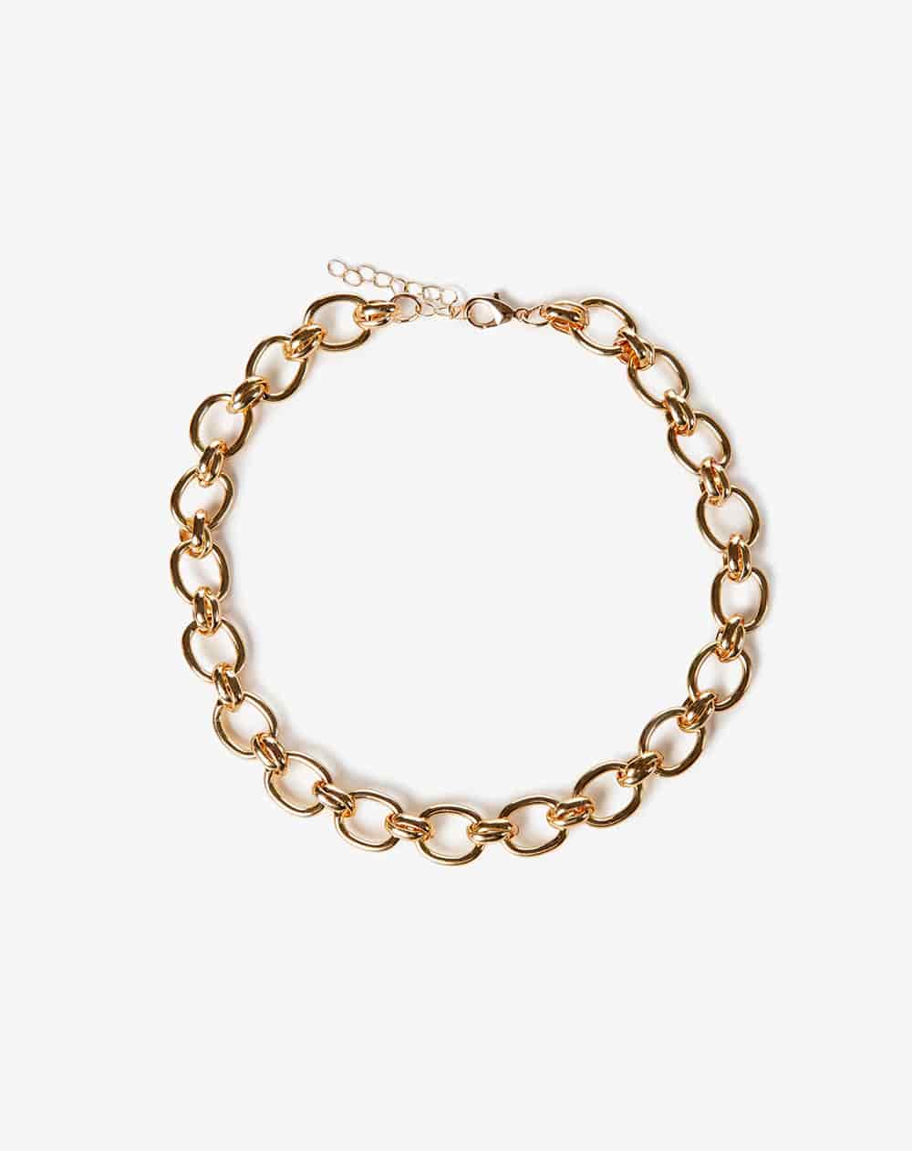 Collar de eslabones dorado mujer - miniatura 1
